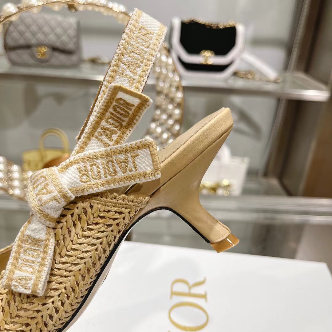 DI0R 編み込みポインテッドトゥ ハイヒール サンダル【50％割引+送料無料】