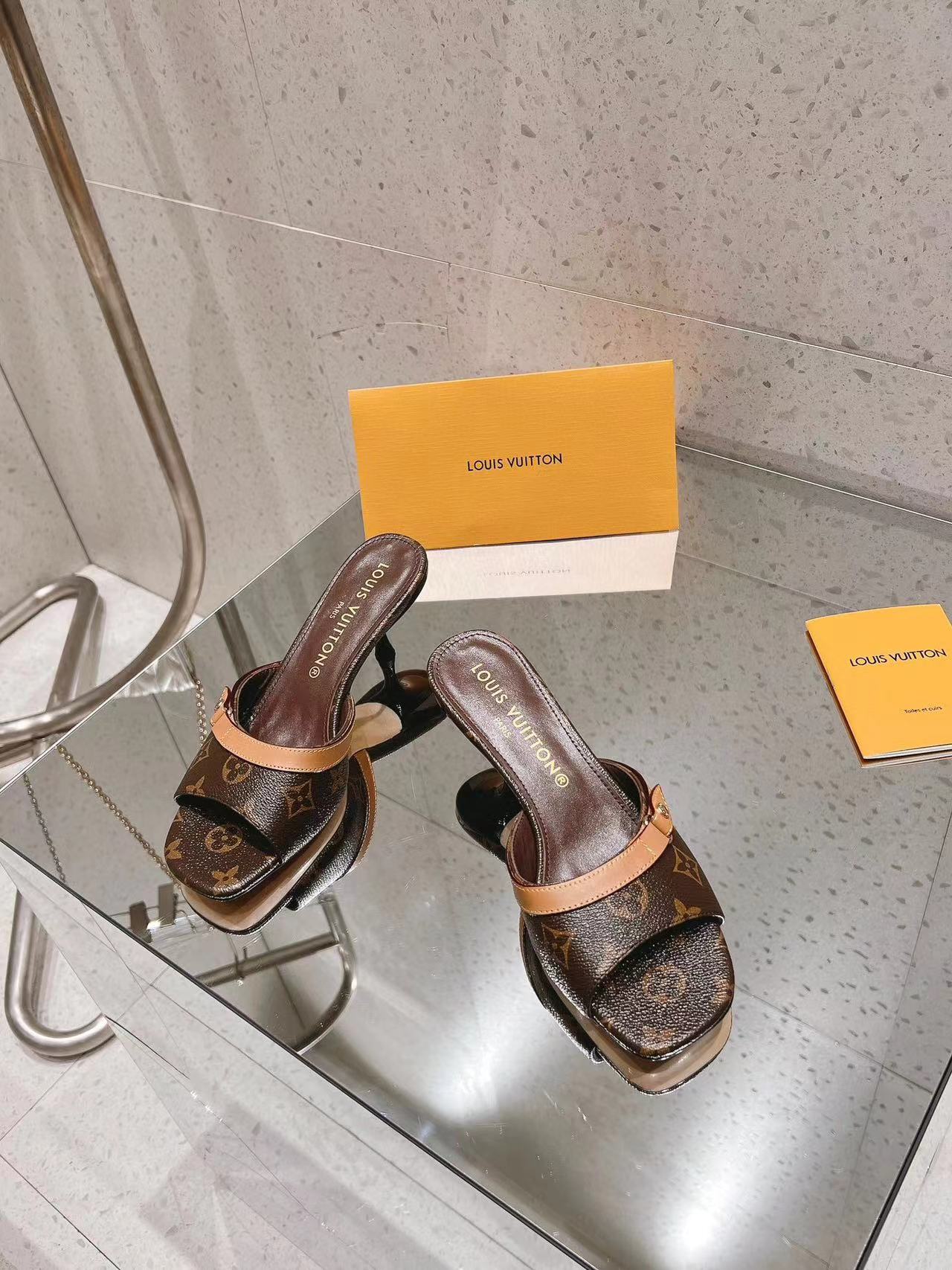 LV高品質デニムハイヒールスリッパ【50％割引+送料無料】