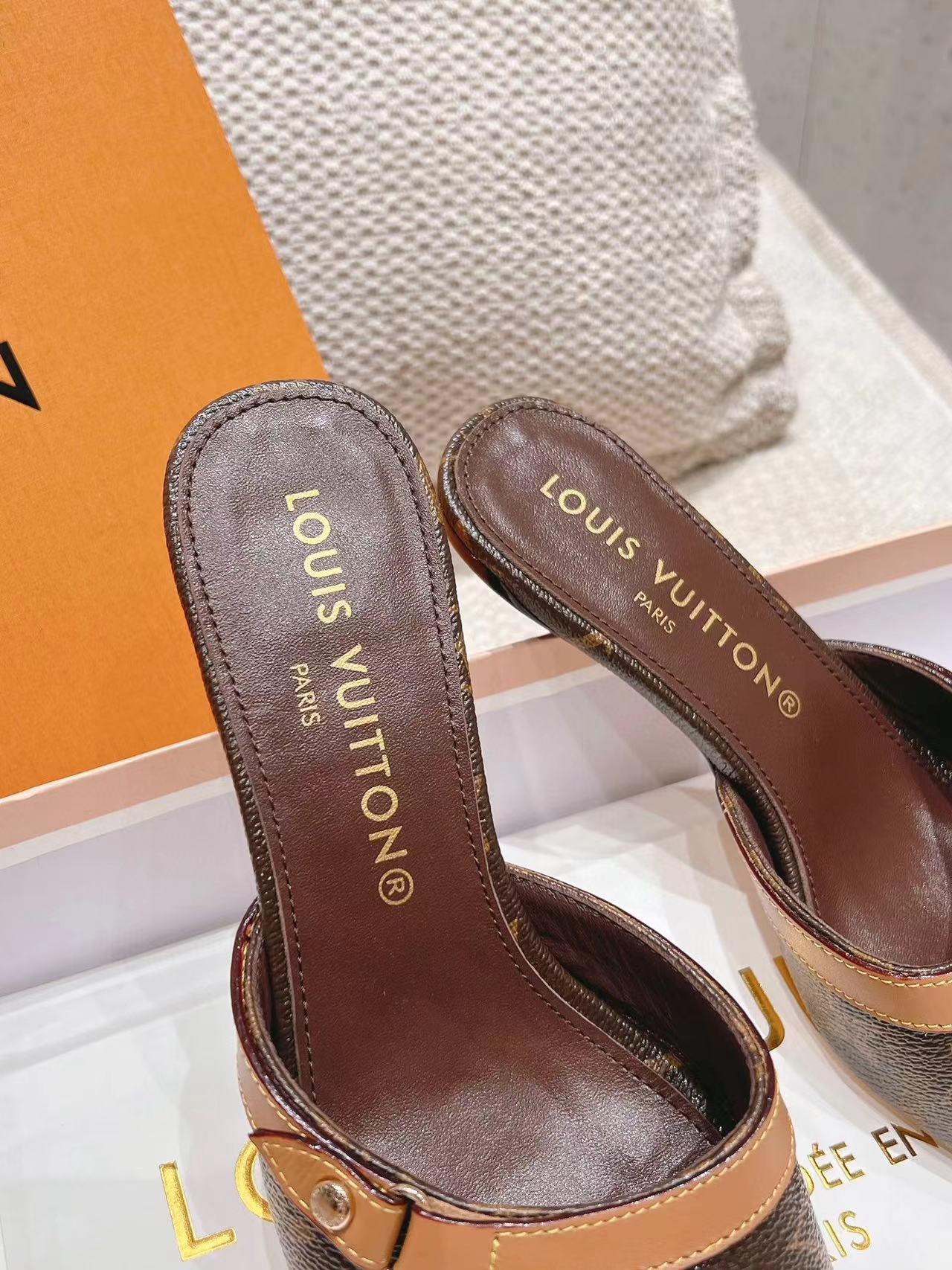 LV高品質デニムハイヒールスリッパ【50％割引+送料無料】