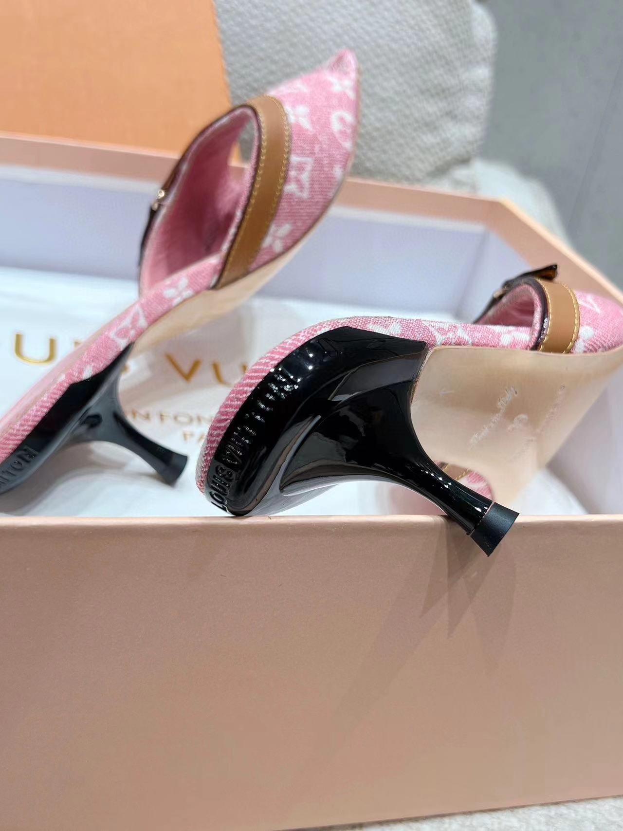 LV高品質デニムハイヒールスリッパ【50％割引+送料無料】