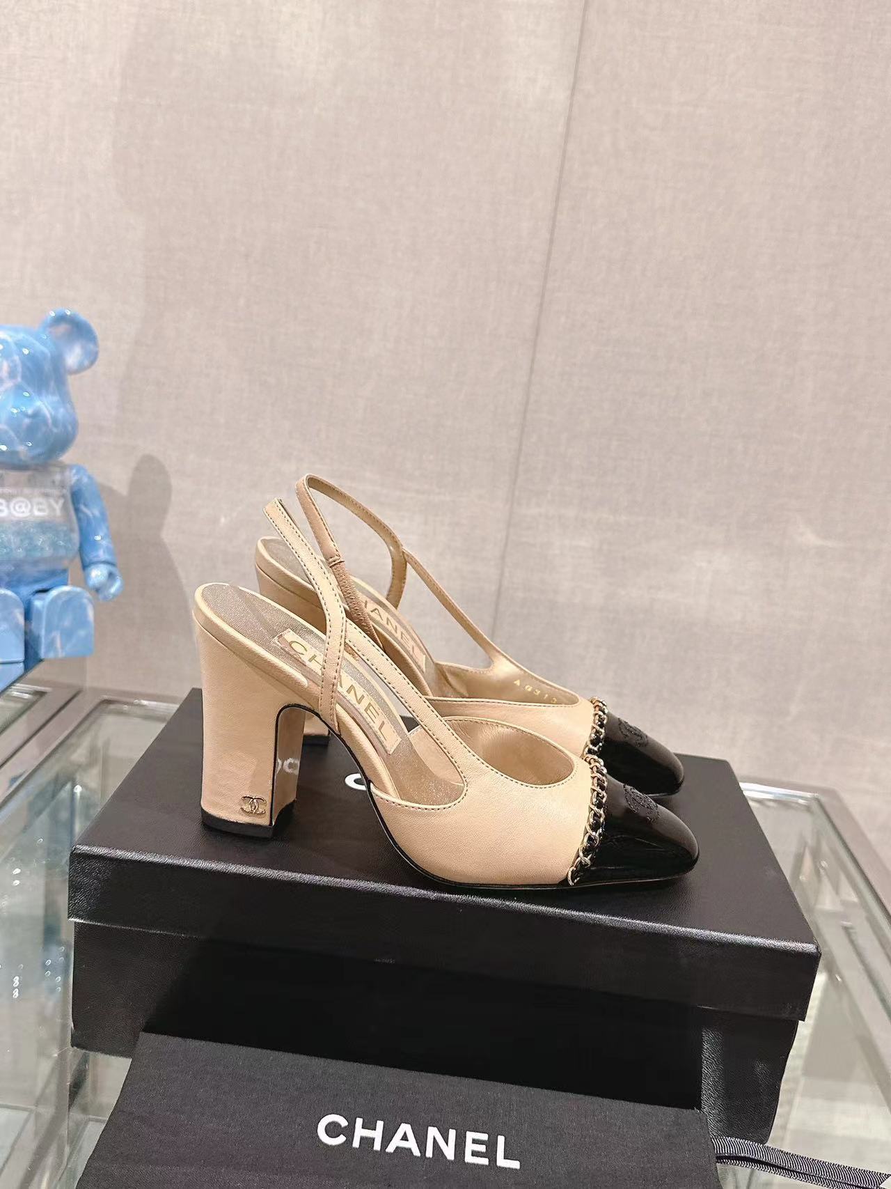 CHANE1 高品質シープスキン チェーン ハイヒール【50％割引+送料無料】