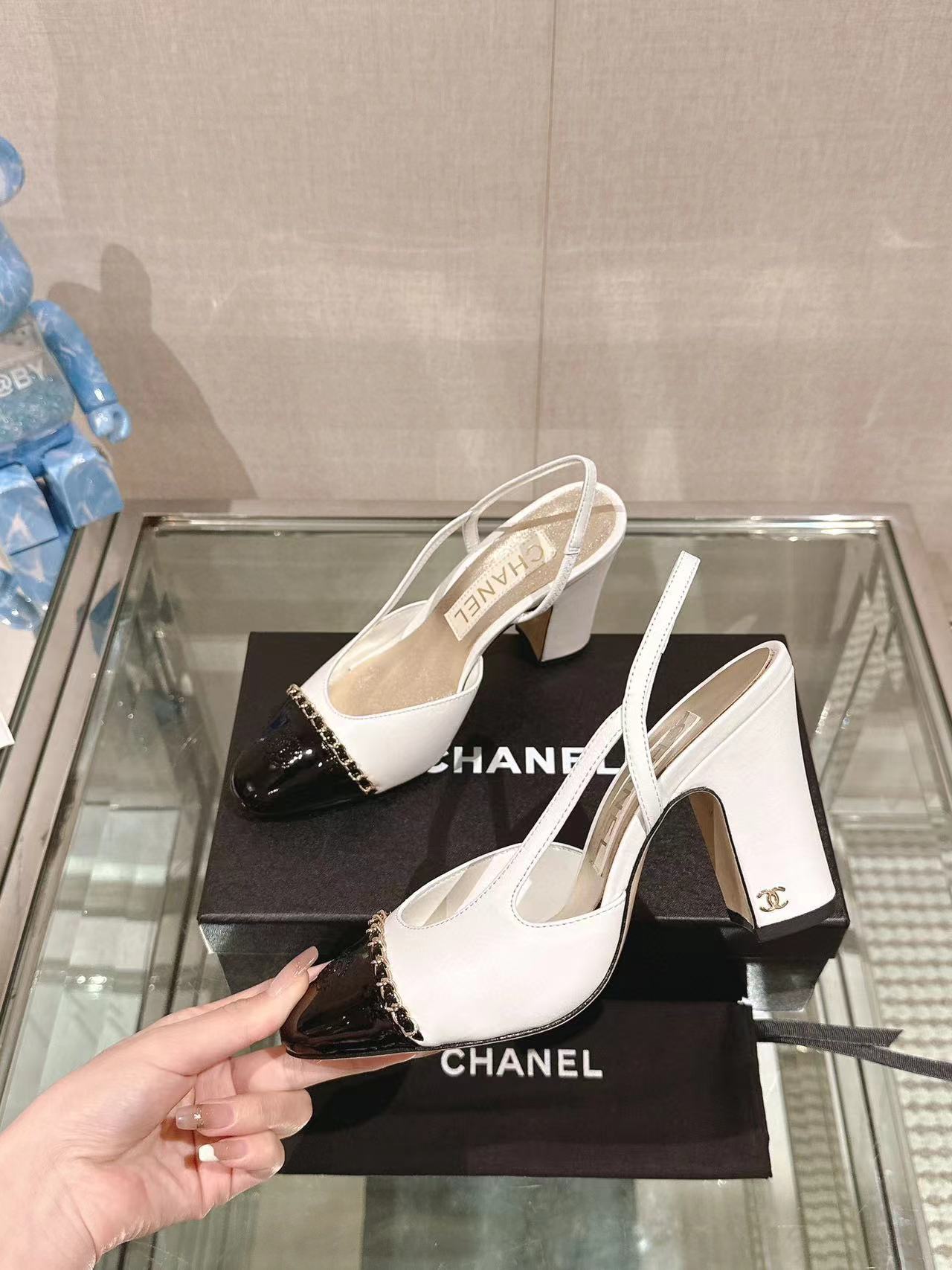 CHANE1 高品質シープスキン チェーン ハイヒール【50％割引+送料無料】