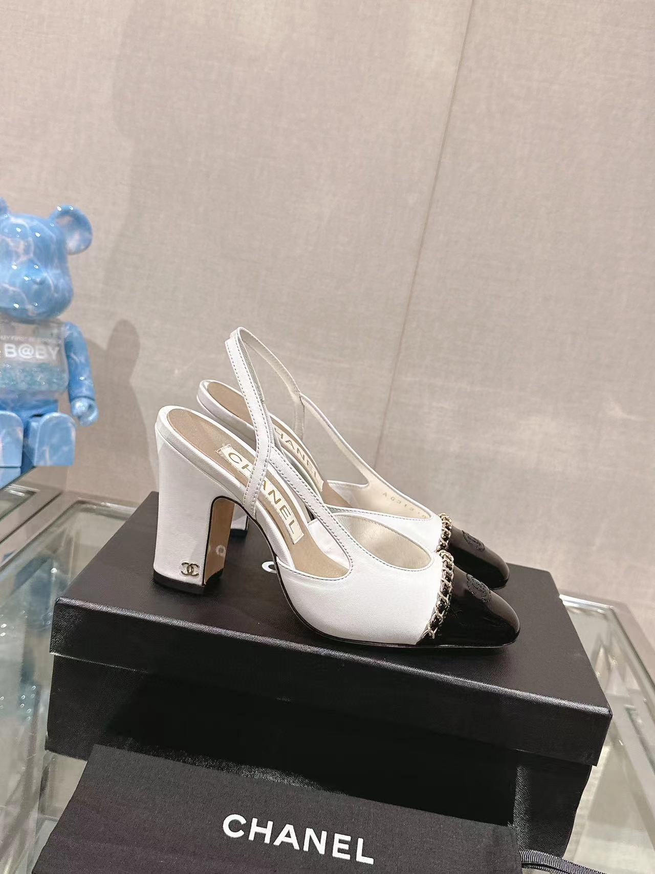 CHANE1 高品質シープスキン チェーン ハイヒール【50％割引+送料無料】