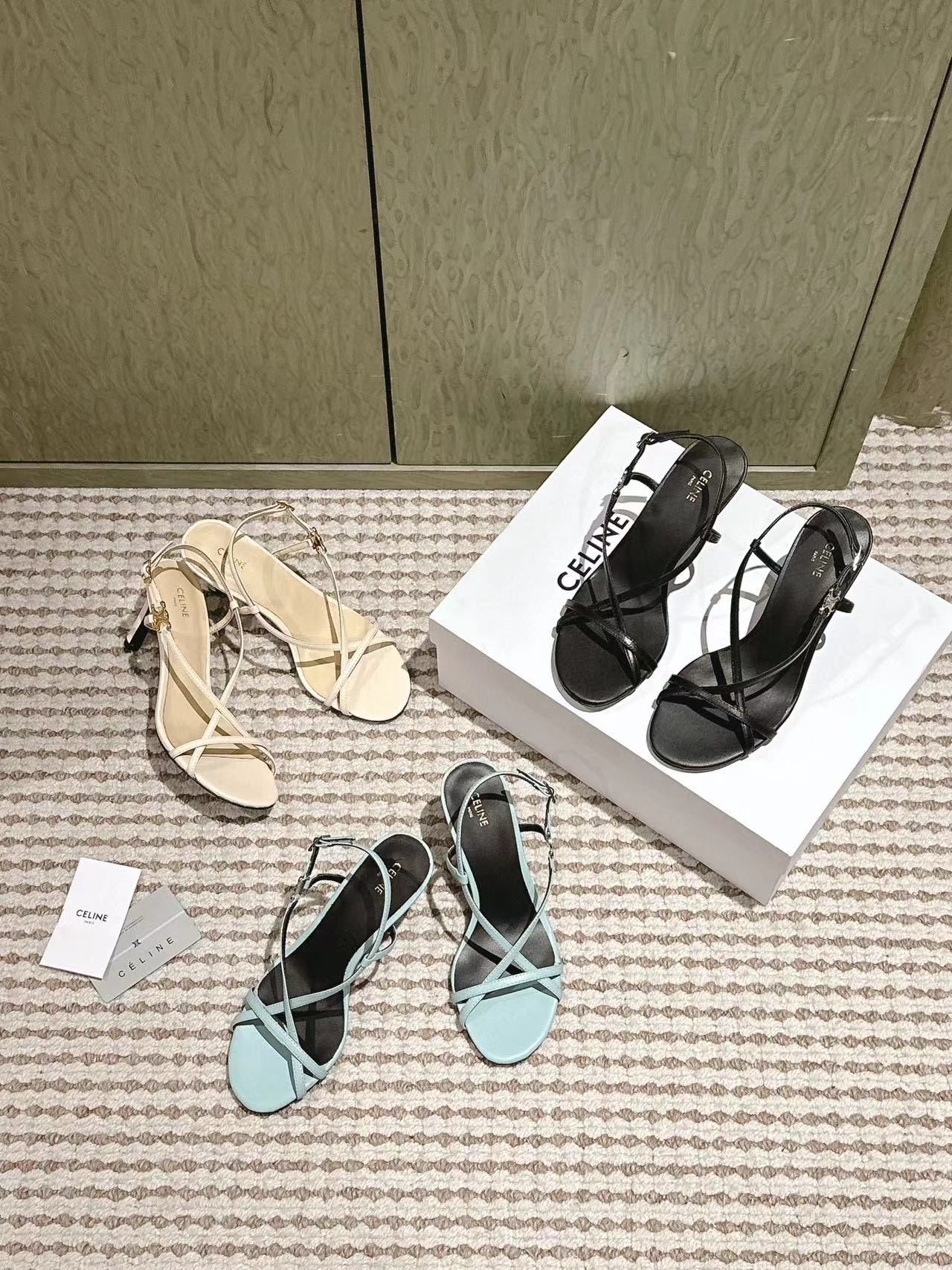 CEL1NE 高品質シープスキン ハイヒール サンダル【50％割引+送料無料】