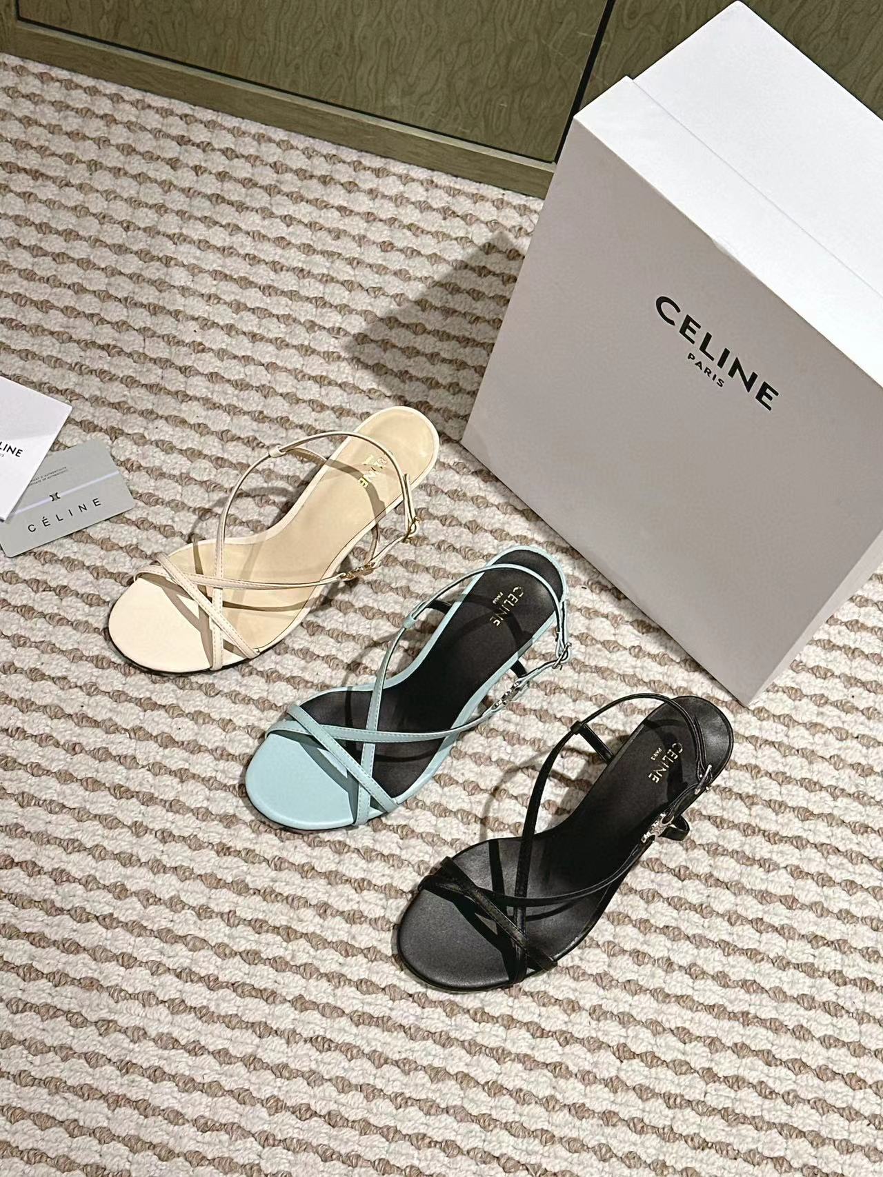 CEL1NE 高品質シープスキン ハイヒール サンダル【50％割引+送料無料】