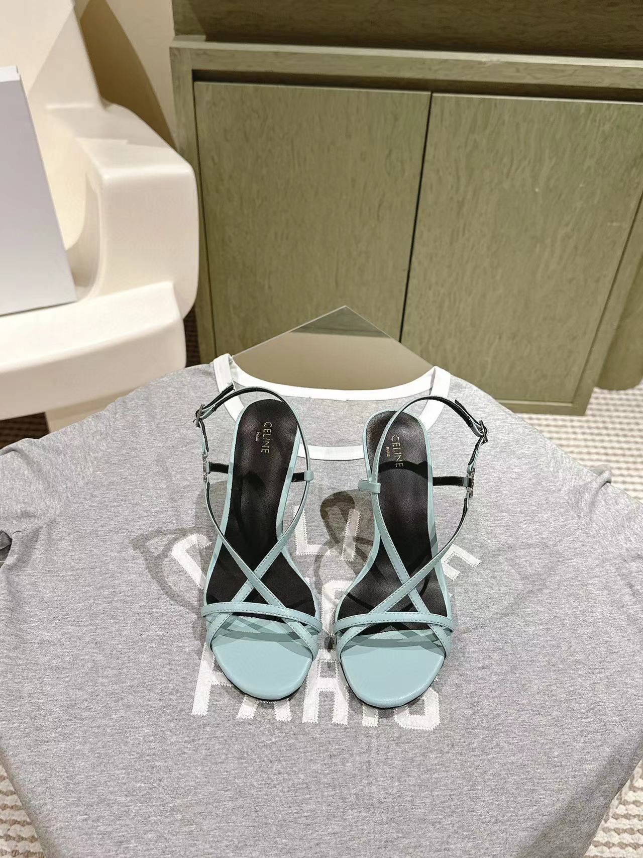 CEL1NE 高品質シープスキン ハイヒール サンダル【50％割引+送料無料】