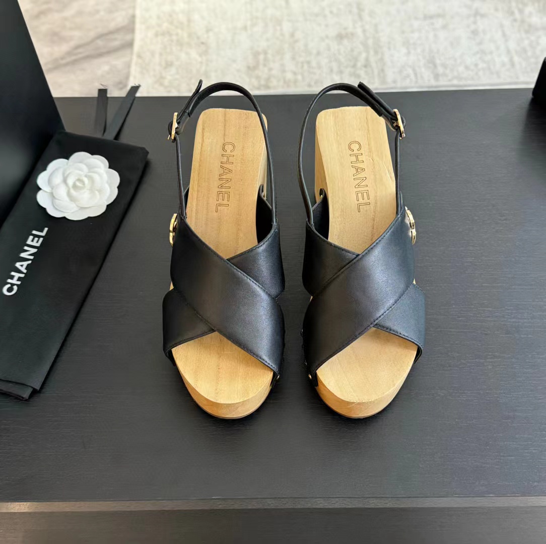 CHANE1 高品質木目プラットフォームサンダル【50％割引+送料無料】