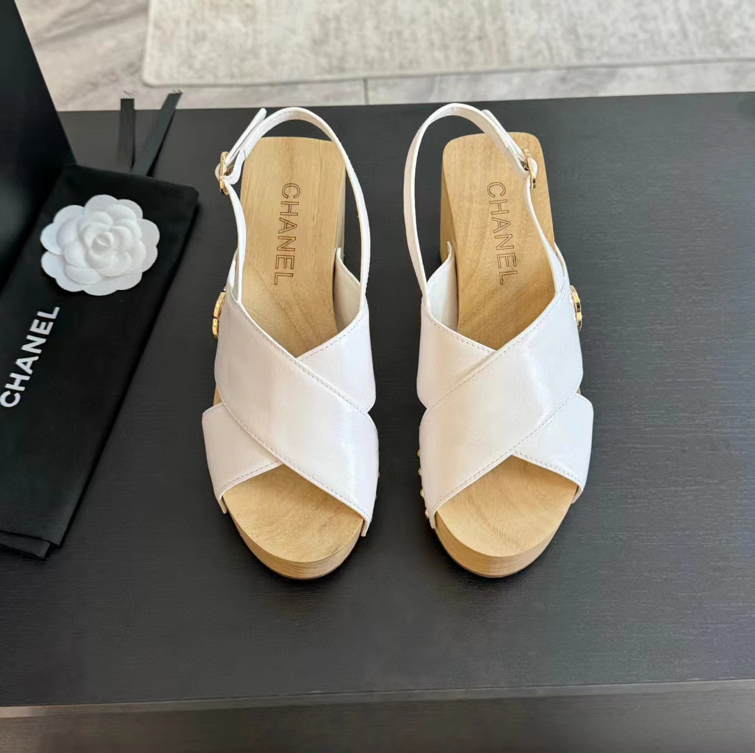 CHANE1 高品質木目プラットフォームサンダル【50％割引+送料無料】