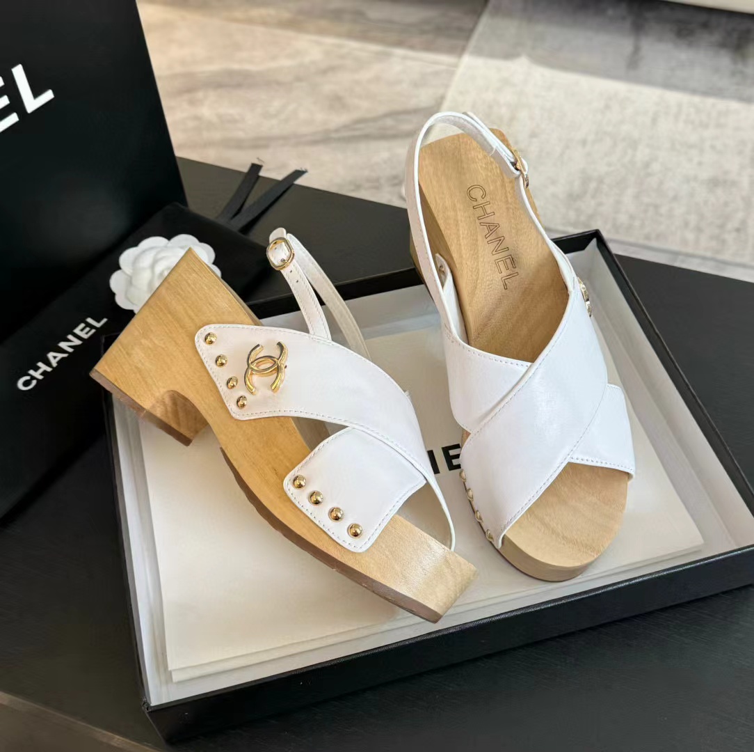 CHANE1 高品質木目プラットフォームサンダル【50％割引+送料無料】