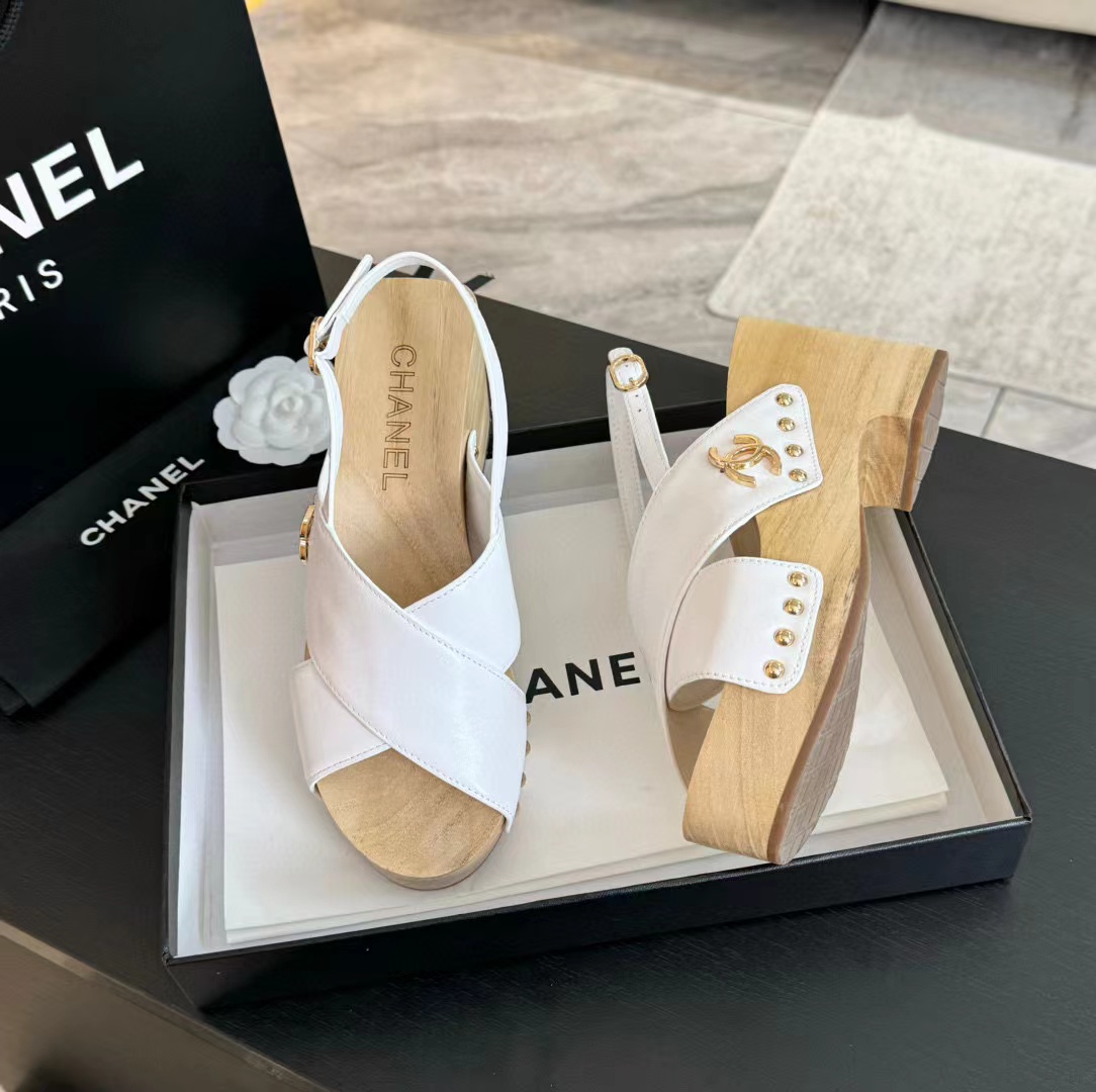 CHANE1 高品質木目プラットフォームサンダル【50％割引+送料無料】