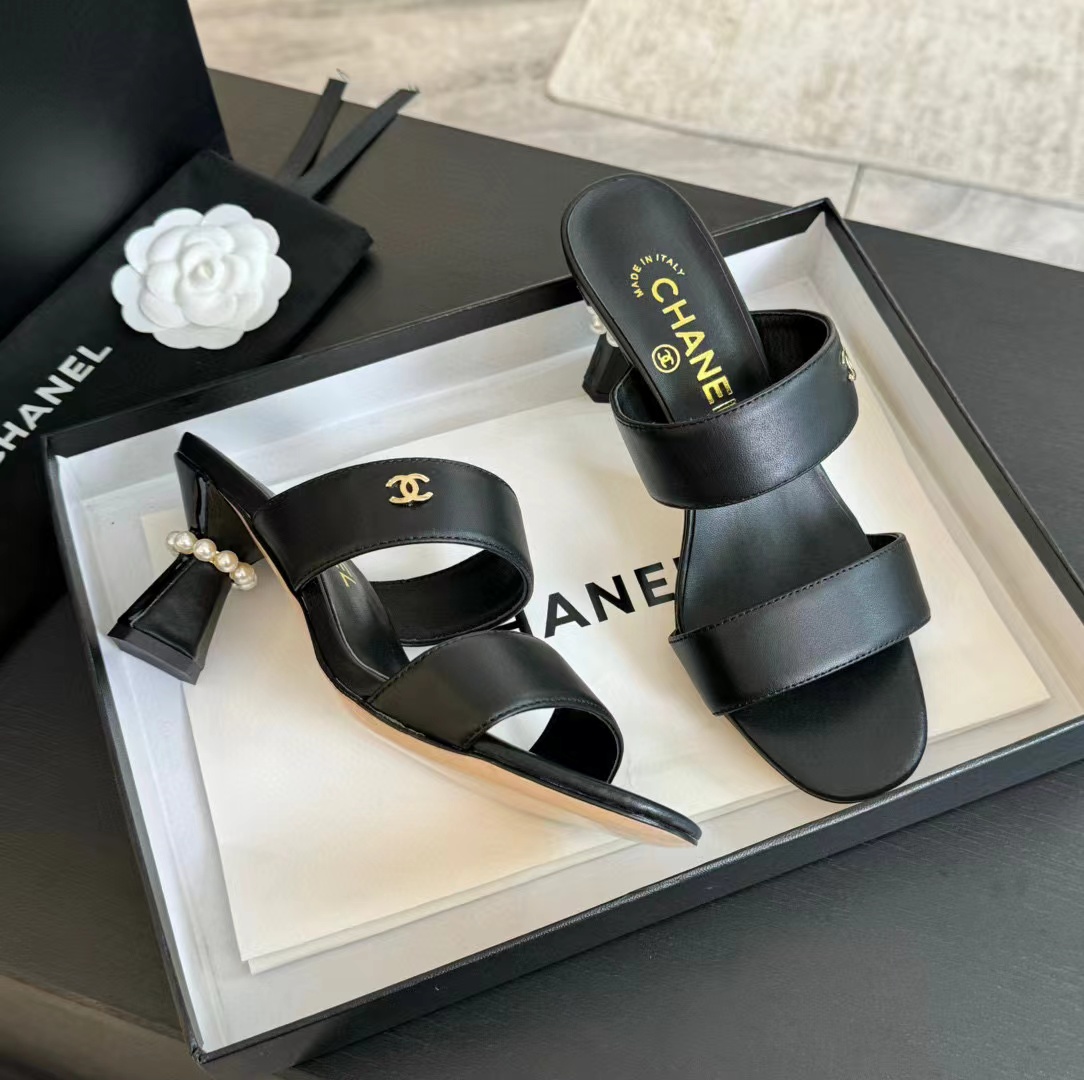 CHANE1 高品質パールハイヒールスリッパ【50％割引+送料無料】