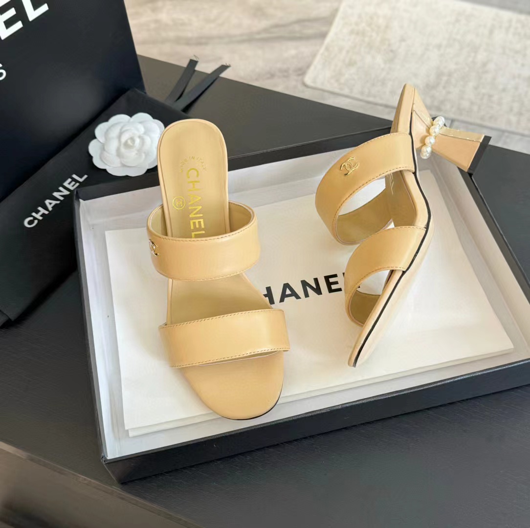 CHANE1 高品質パールハイヒールスリッパ【50％割引+送料無料】