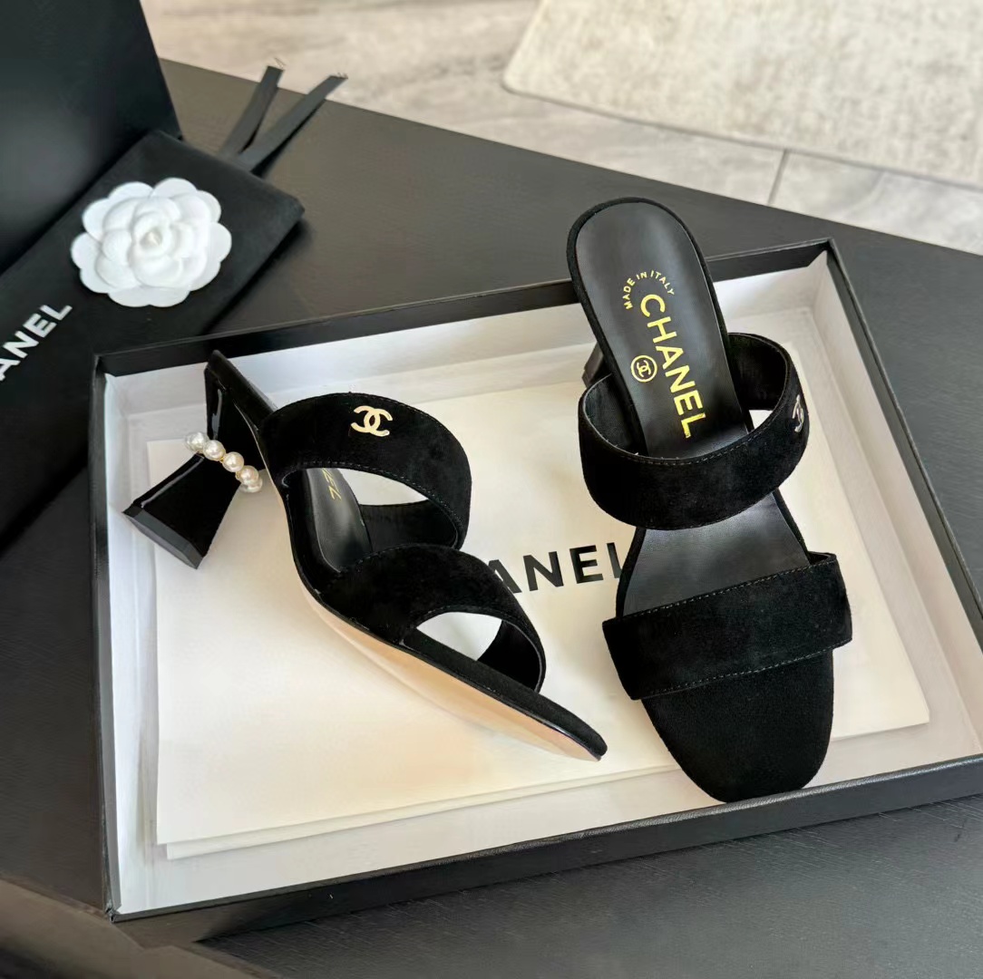 CHANE1 高品質パールハイヒールスリッパ【50％割引+送料無料】