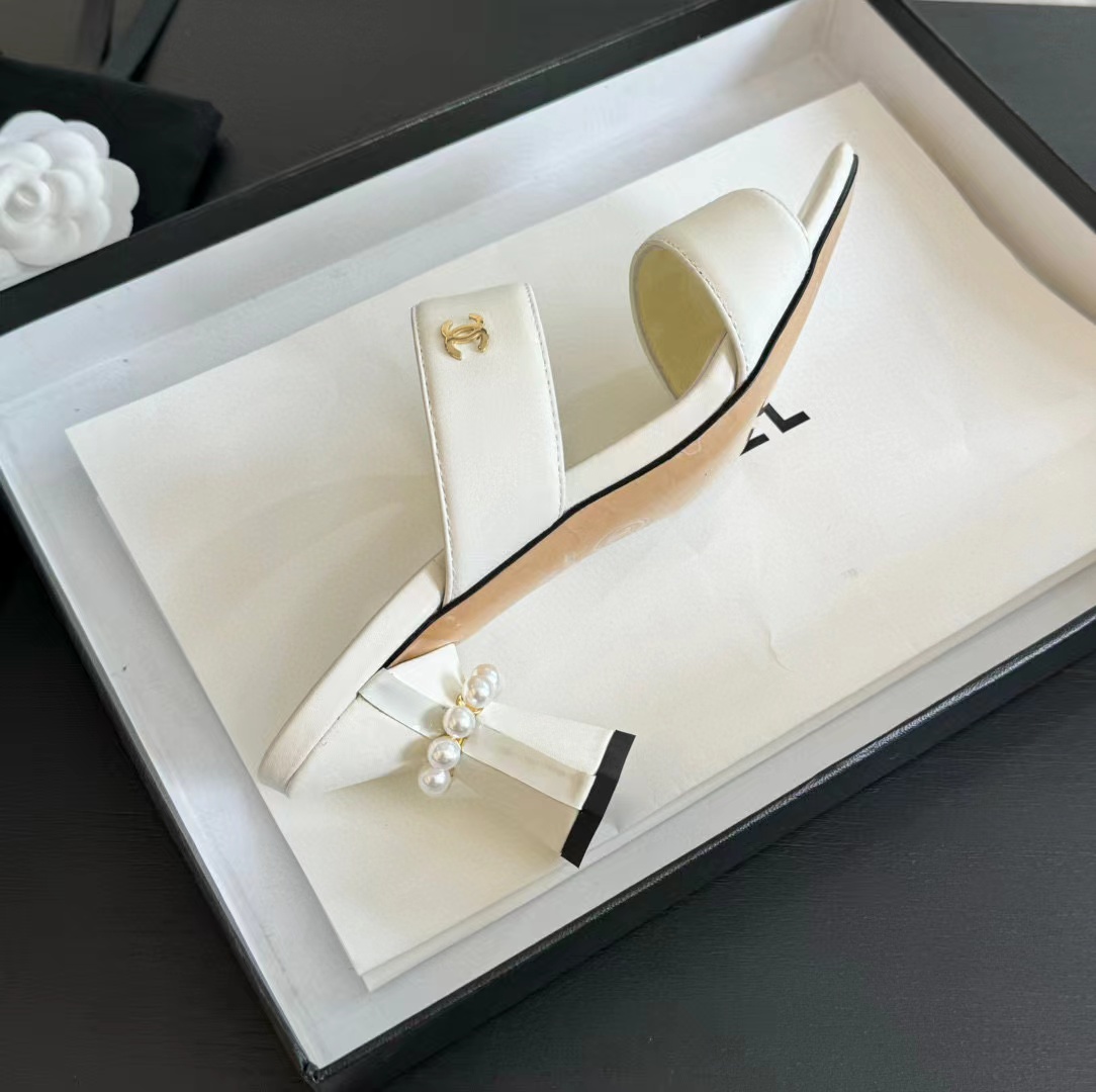 CHANE1 高品質パールハイヒールスリッパ【50％割引+送料無料】