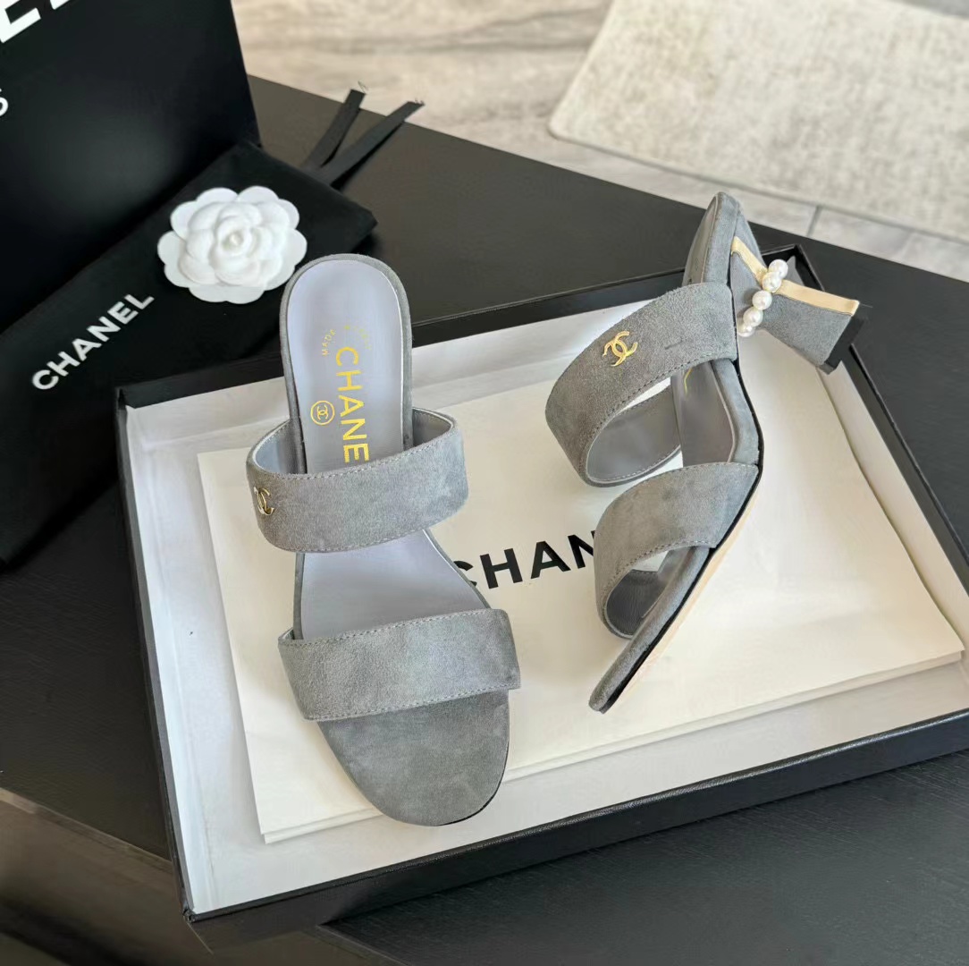 CHANE1 高品質パールハイヒールスリッパ【50％割引+送料無料】
