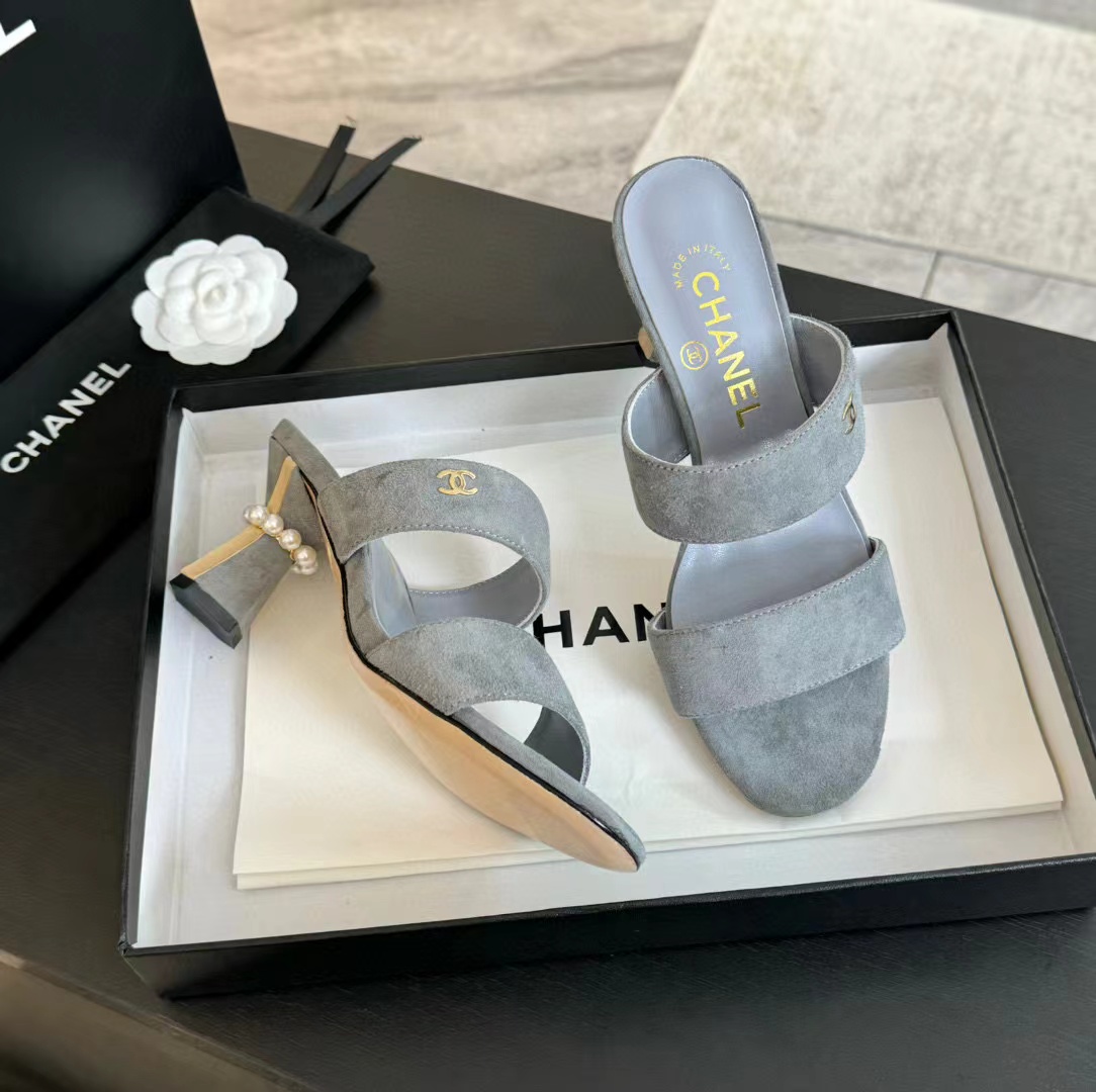 CHANE1 高品質パールハイヒールスリッパ【50％割引+送料無料】