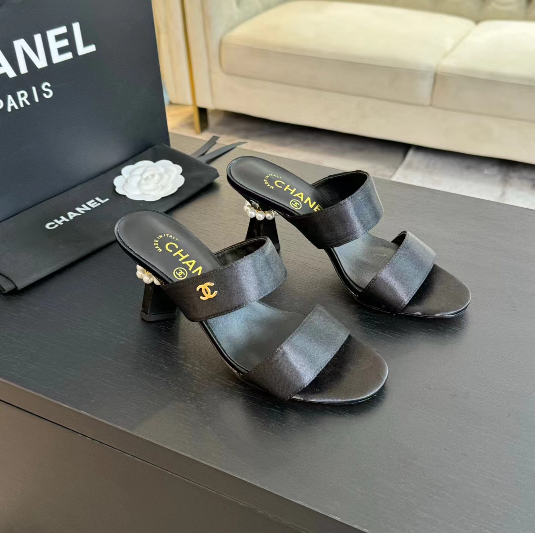 CHANE1 高品質パールハイヒールスリッパ【50％割引+送料無料】