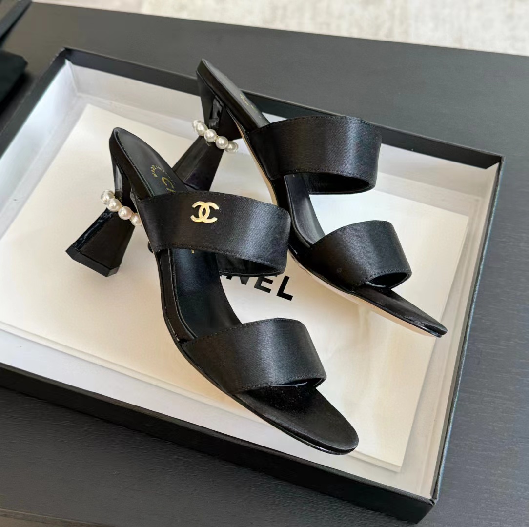 CHANE1 高品質パールハイヒールスリッパ【50％割引+送料無料】