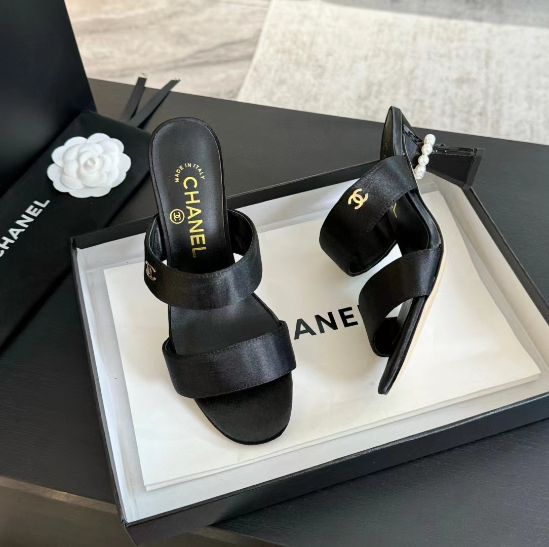 CHANE1 高品質パールハイヒールスリッパ【50％割引+送料無料】