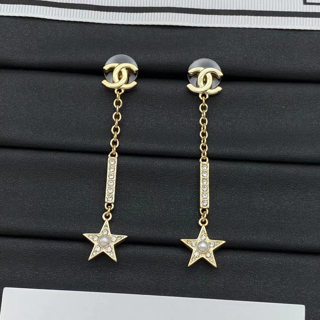 CHANE1 ペンタグラム パールイヤリング【50％割引+送料無料】