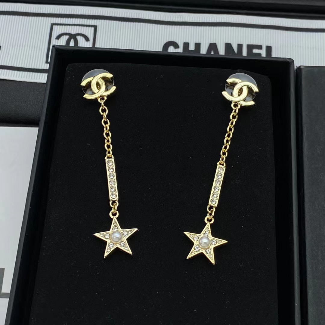 CHANE1 ペンタグラム パールイヤリング【50％割引+送料無料】