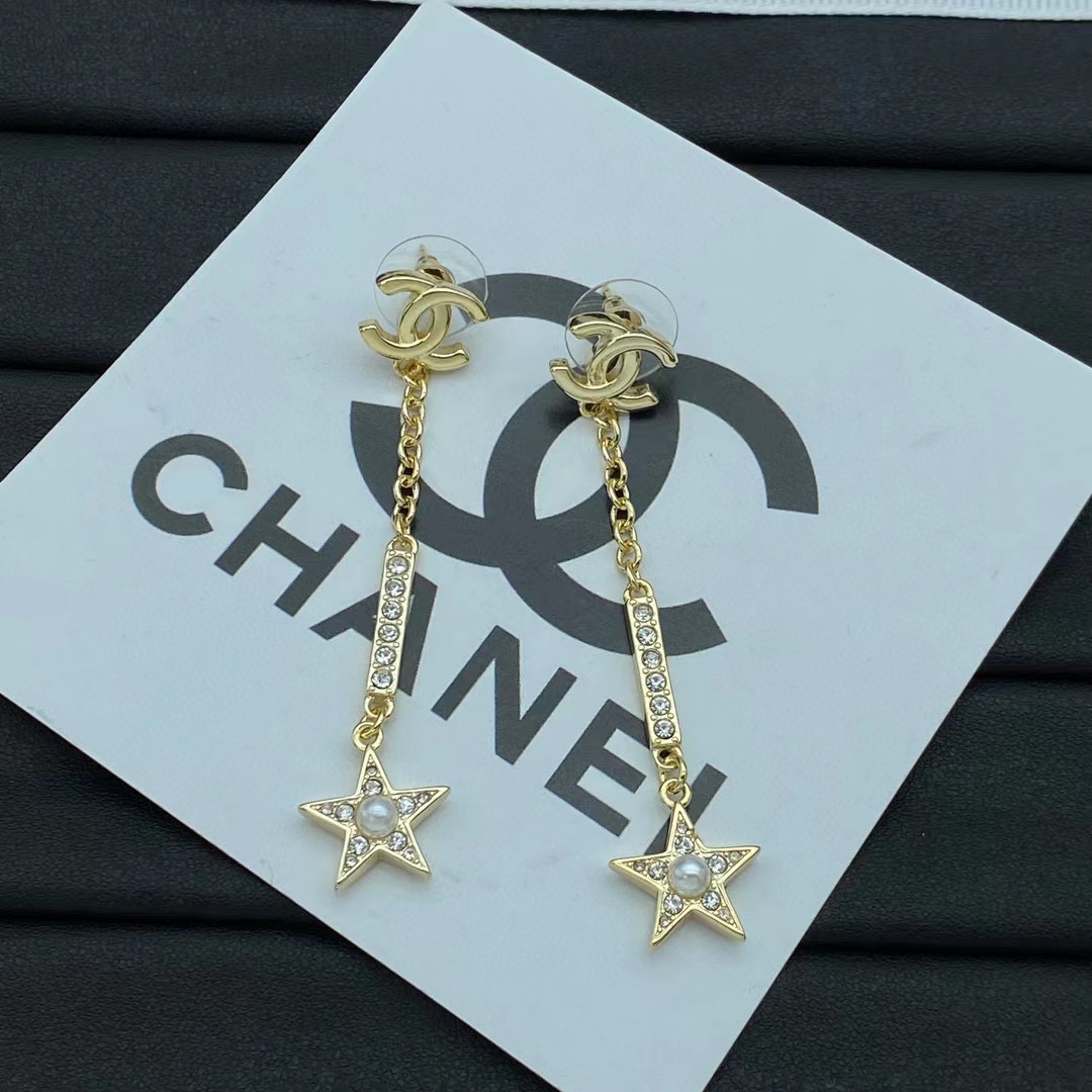 CHANE1 ペンタグラム パールイヤリング【50％割引+送料無料】