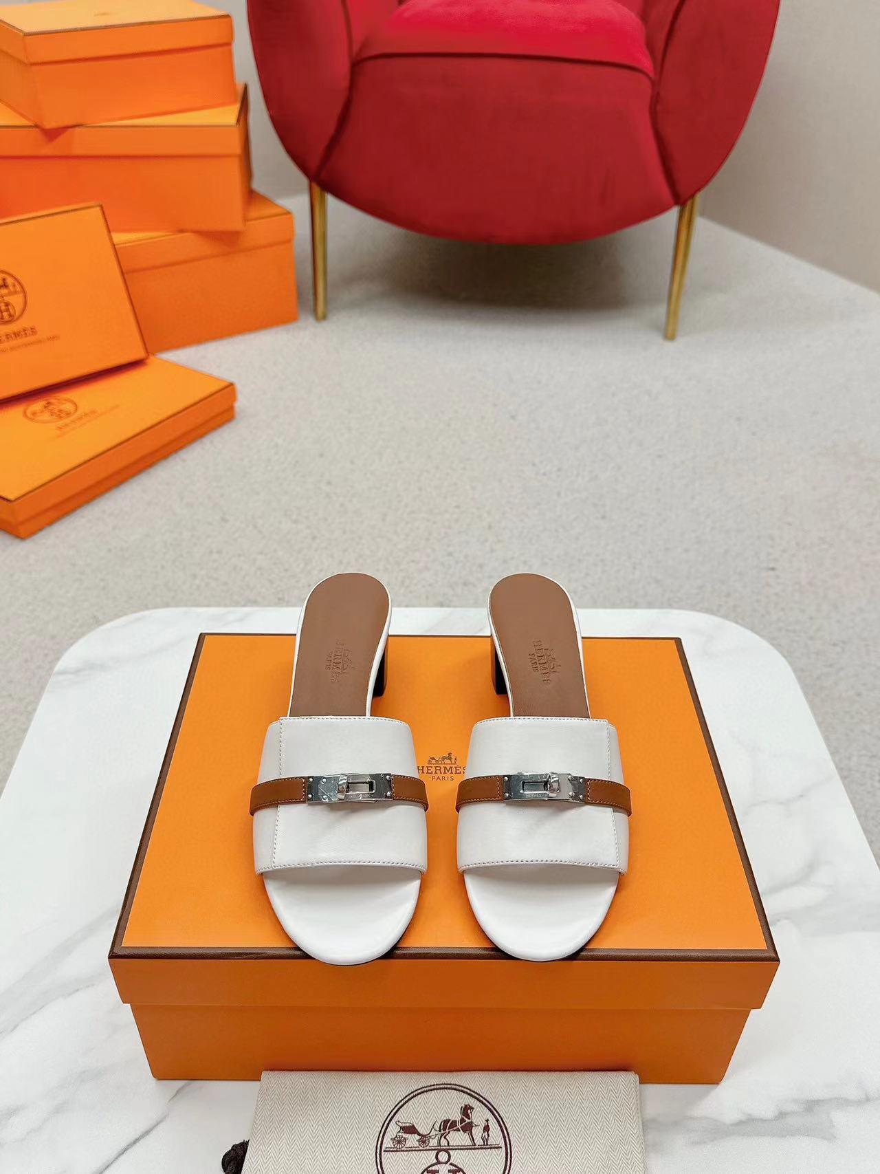 HERME5 高品質ハイヒールスリッパ【50％割引+送料無料】