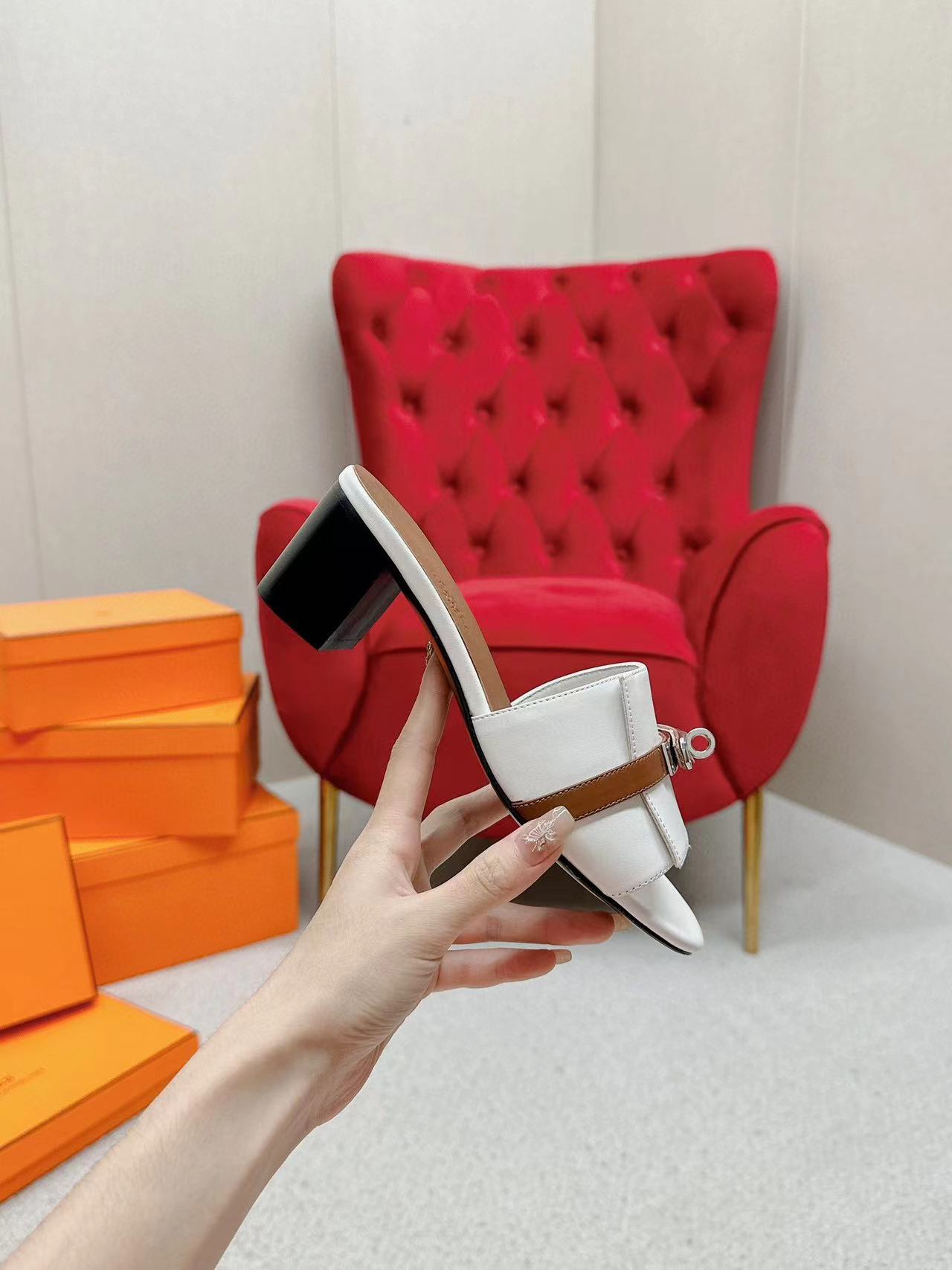 HERME5 高品質ハイヒールスリッパ【50％割引+送料無料】