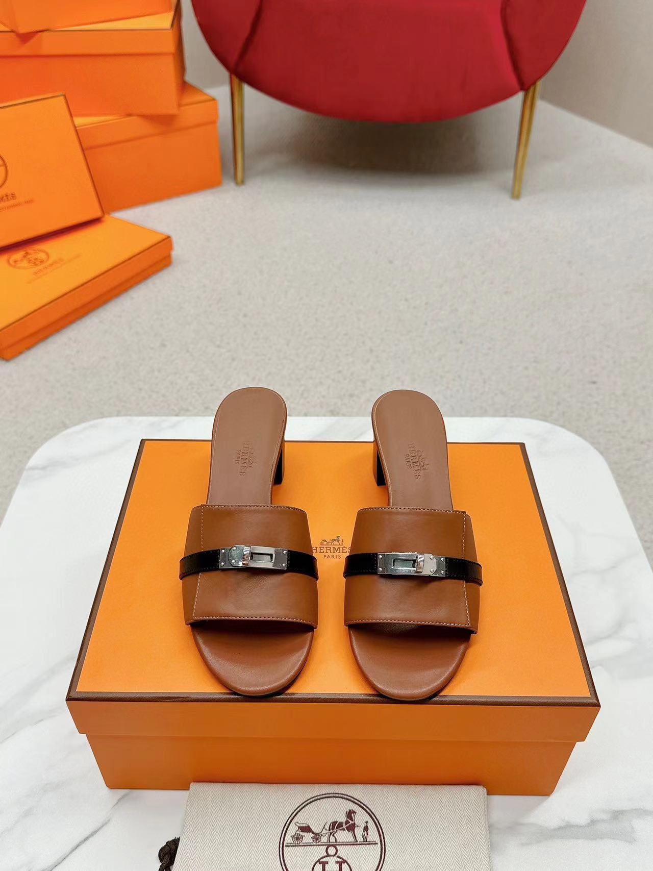 HERME5 高品質ハイヒールスリッパ【50％割引+送料無料】