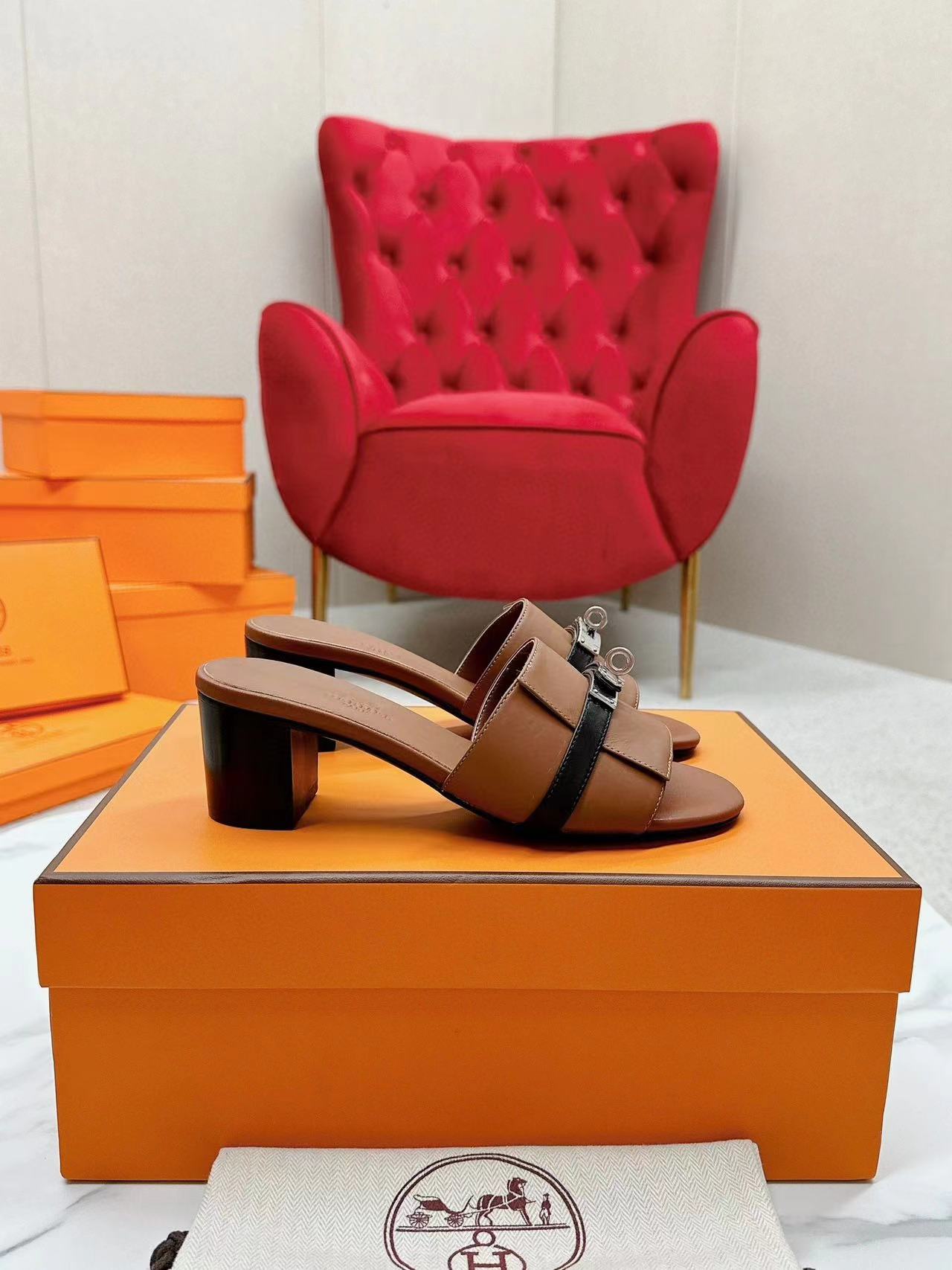 HERME5 高品質ハイヒールスリッパ【50％割引+送料無料】