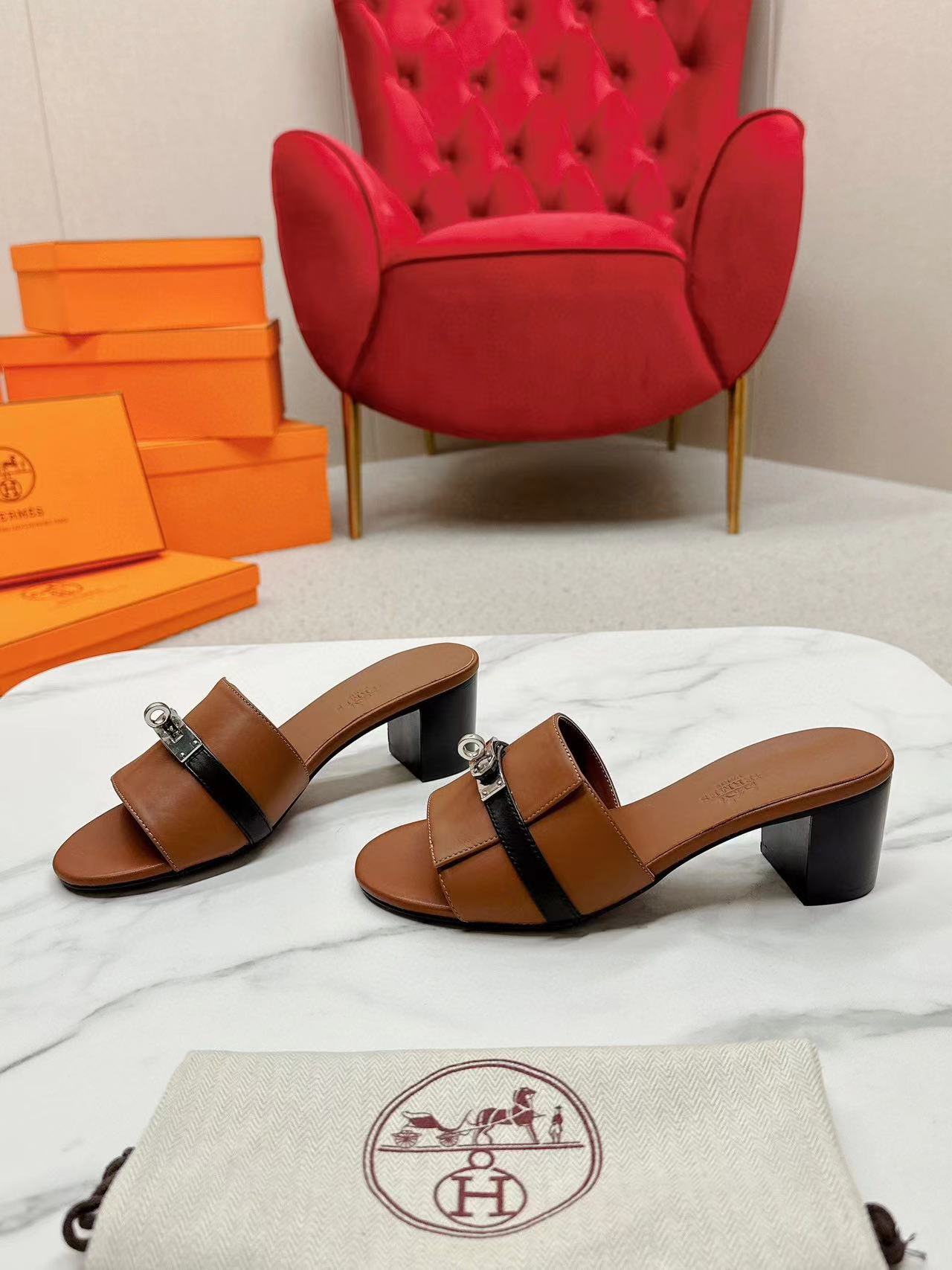 HERME5 高品質ハイヒールスリッパ【50％割引+送料無料】