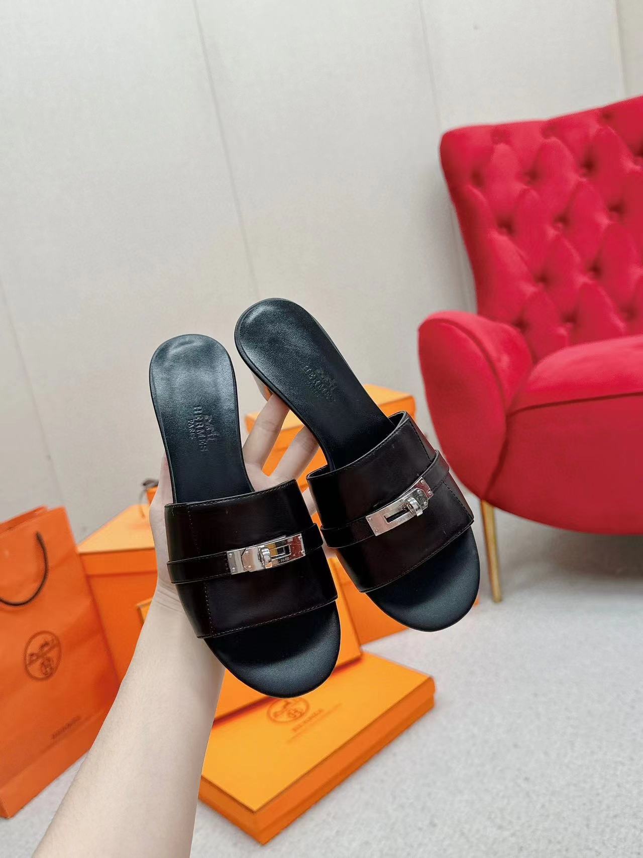 HERME5 高品質ハイヒールスリッパ【50％割引+送料無料】