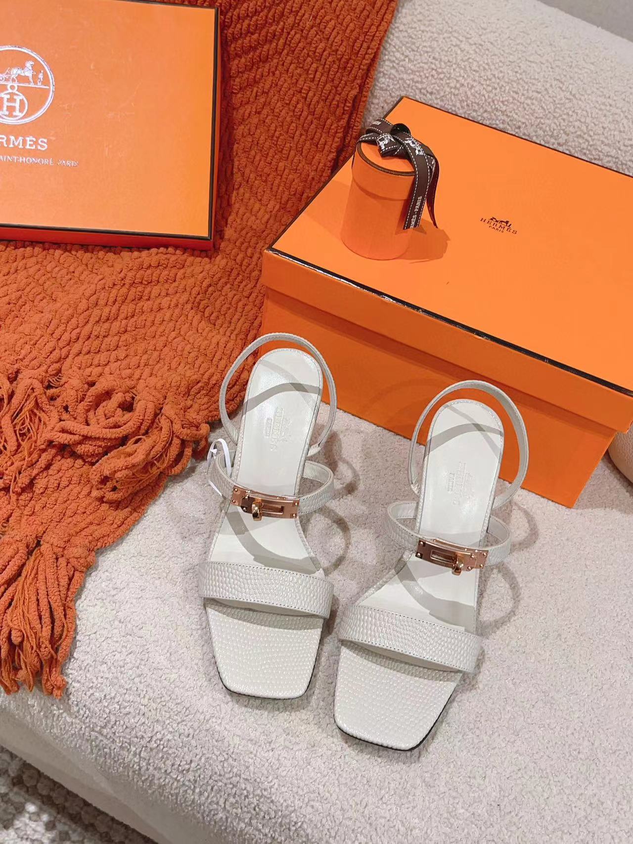 HERME5 高級リザード柄ハイヒールサンダル【50％割引+送料無料】