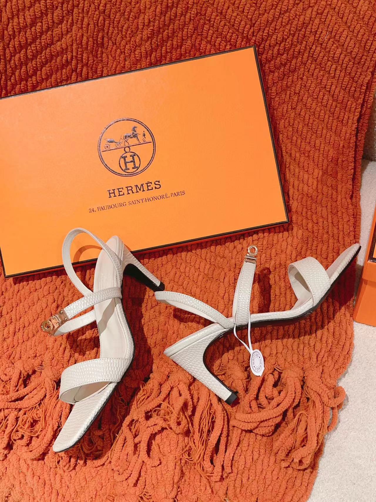 HERME5 高級リザード柄ハイヒールサンダル【50％割引+送料無料】