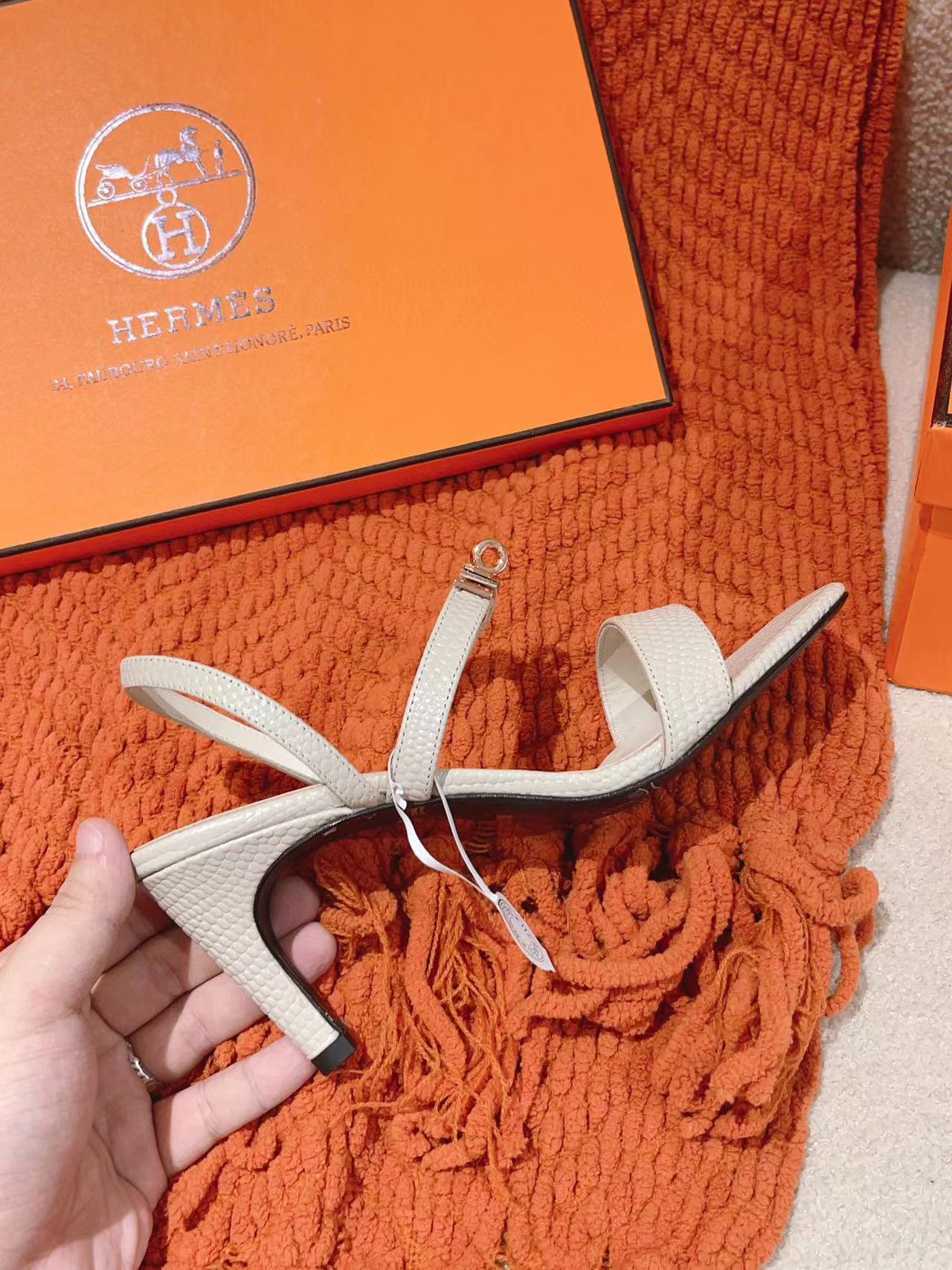 HERME5 高級リザード柄ハイヒールサンダル【50％割引+送料無料】