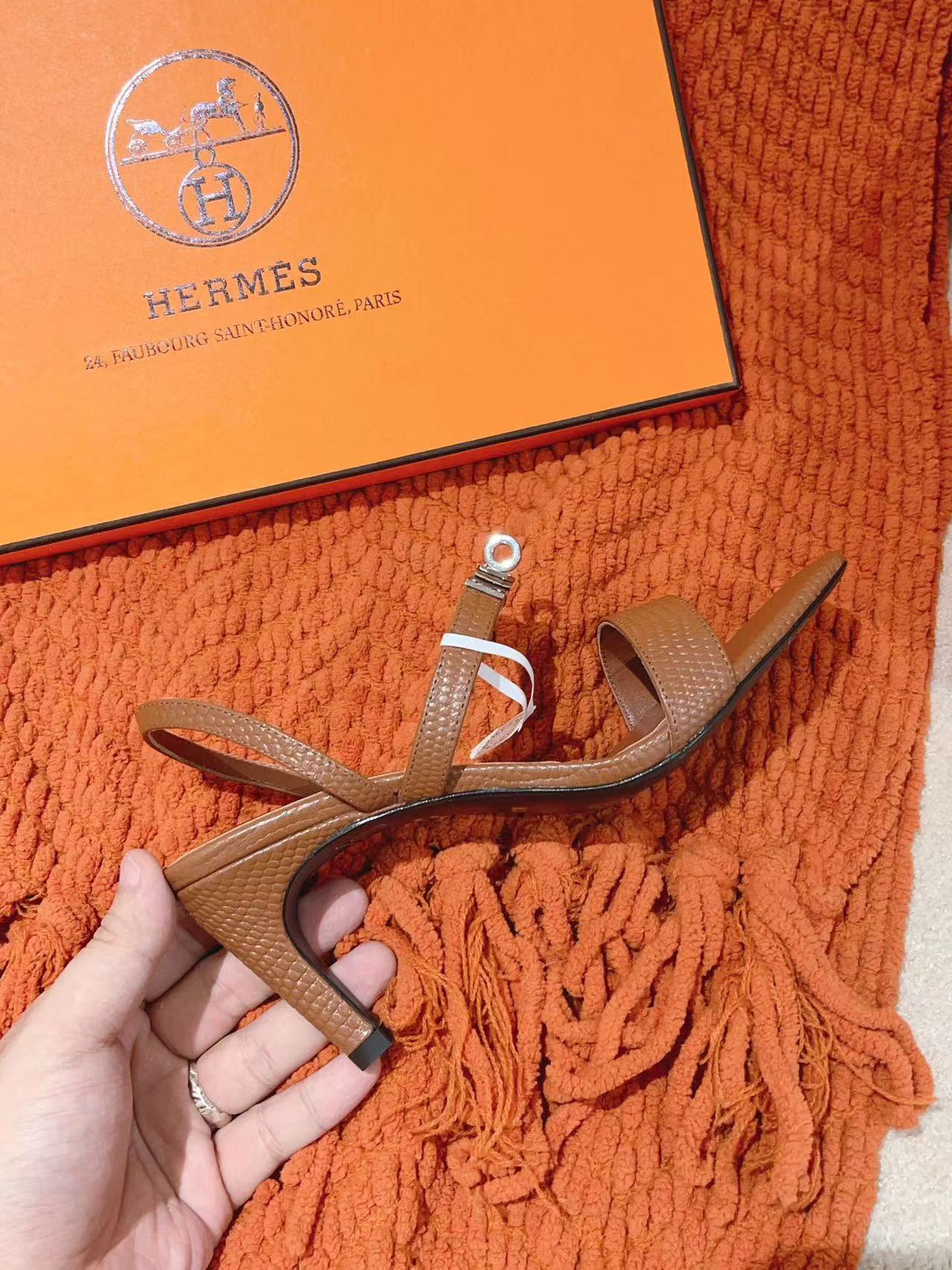 HERME5 高級リザード柄ハイヒールサンダル【50％割引+送料無料】