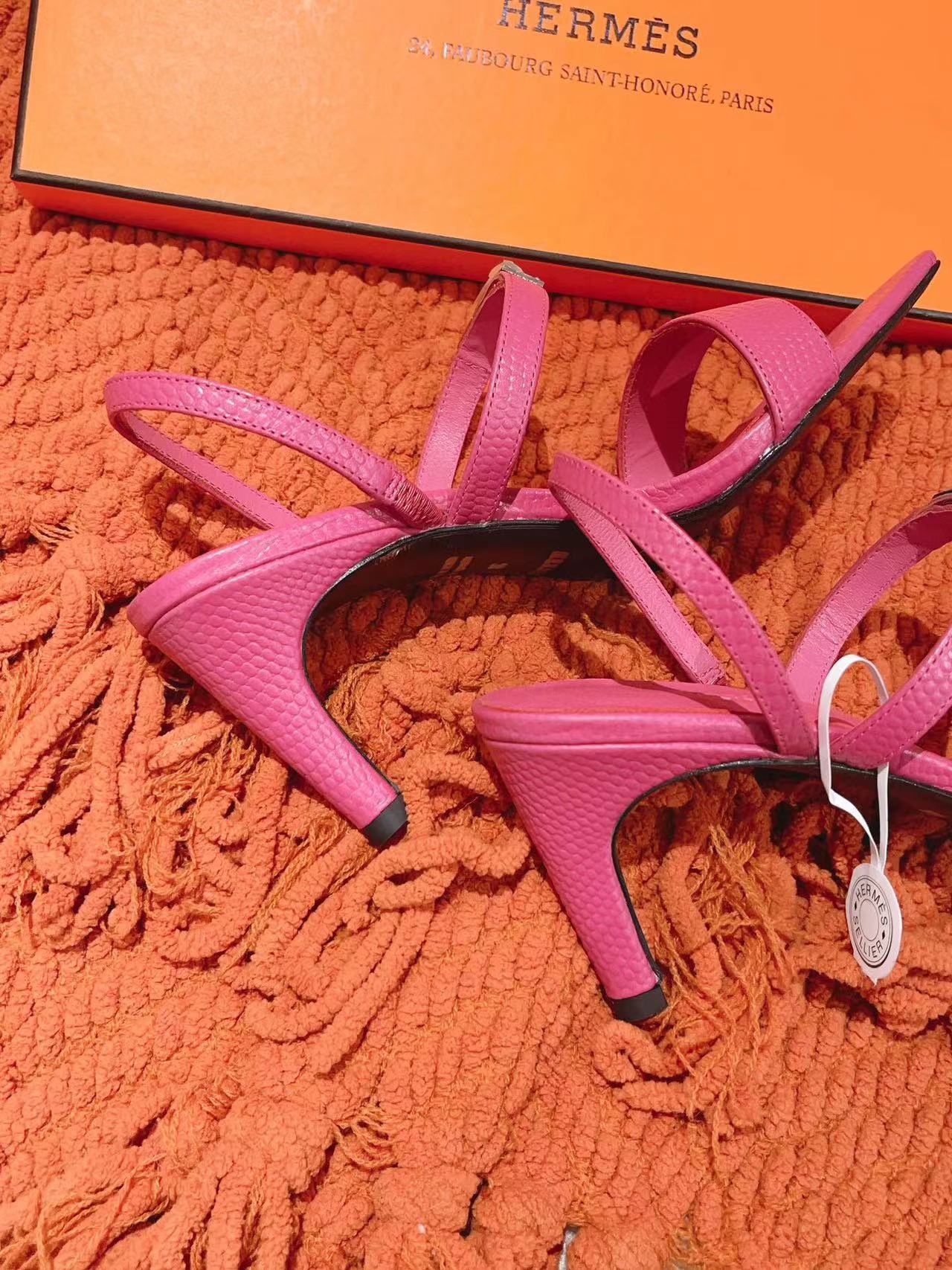 HERME5 高級リザード柄ハイヒールサンダル【50％割引+送料無料】