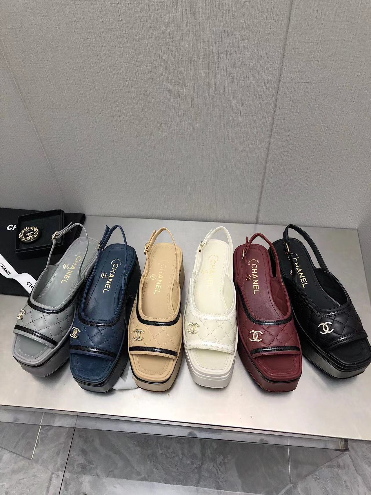 CHANE1 高品質シープスキンプラットフォームサンダル【50％割引+送料無料】