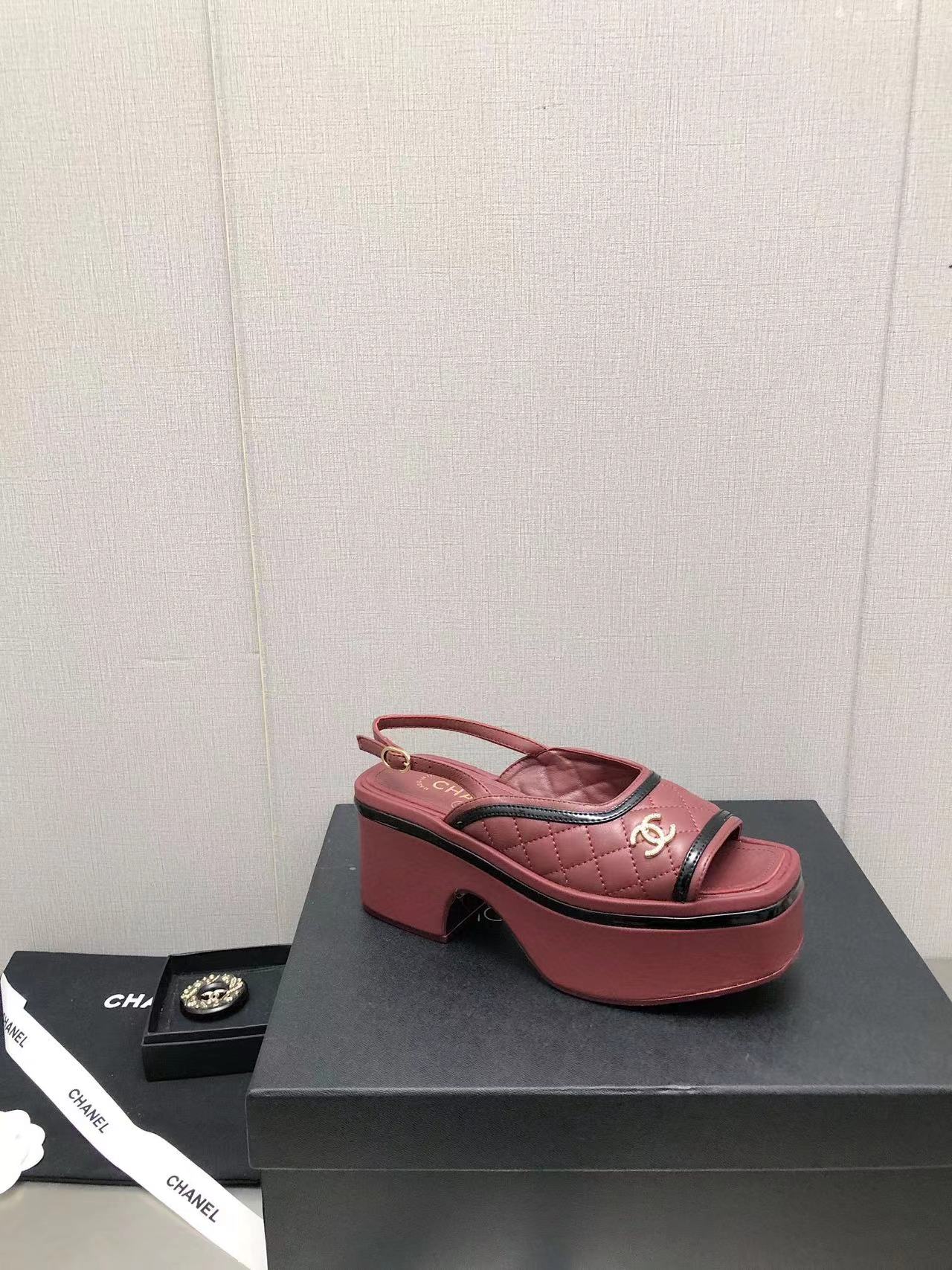 CHANE1 高品質シープスキンプラットフォームサンダル【50％割引+送料無料】