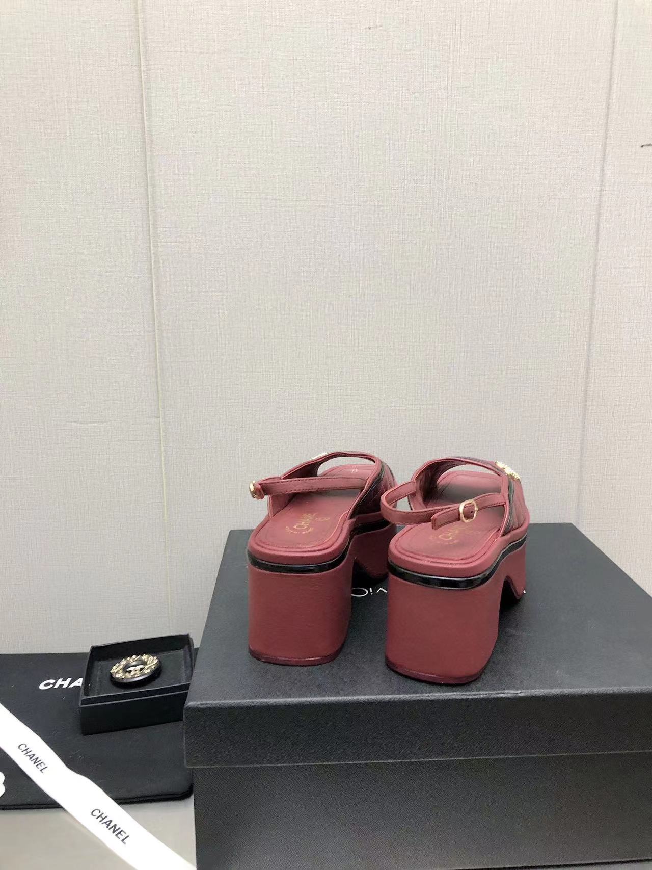 CHANE1 高品質シープスキンプラットフォームサンダル【50％割引+送料無料】