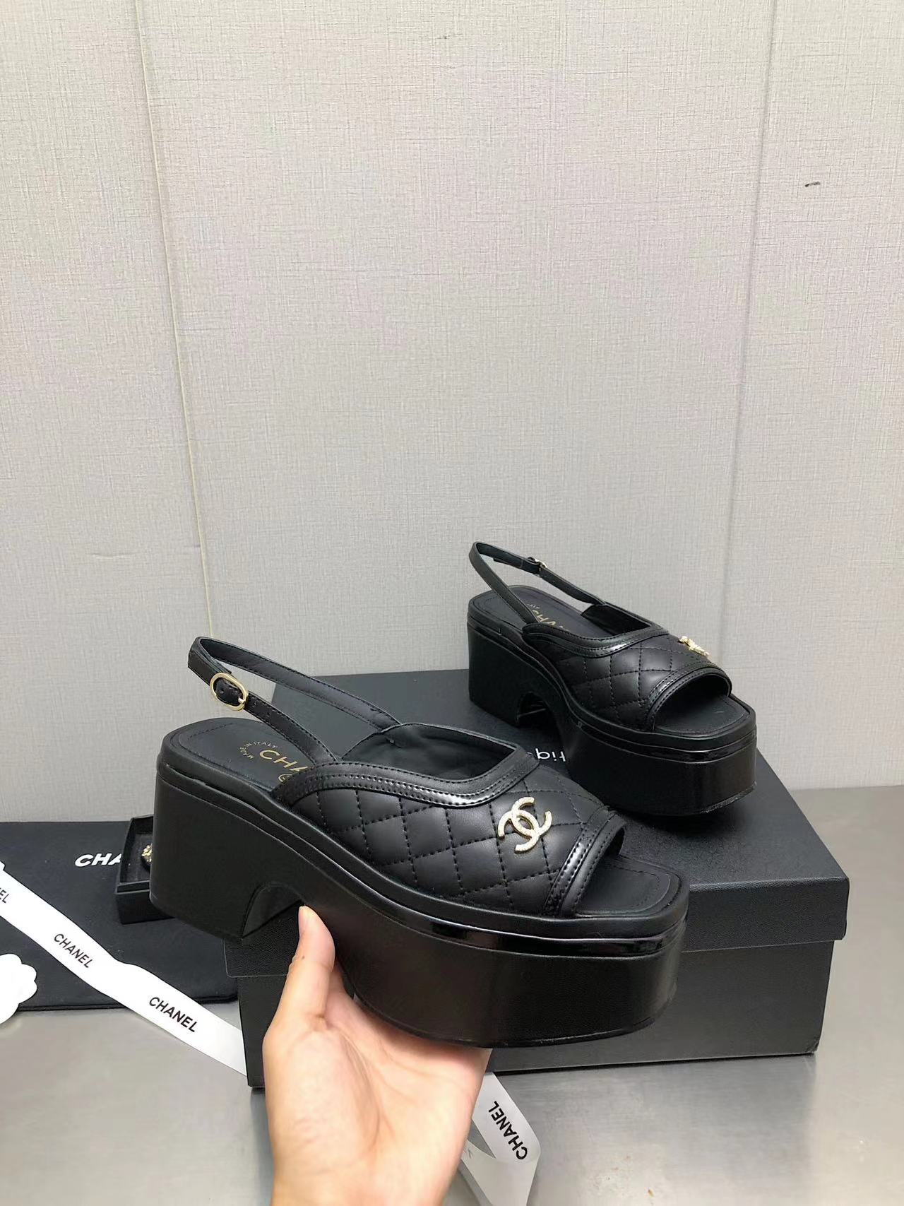 CHANE1 高品質シープスキンプラットフォームサンダル【50％割引+送料無料】