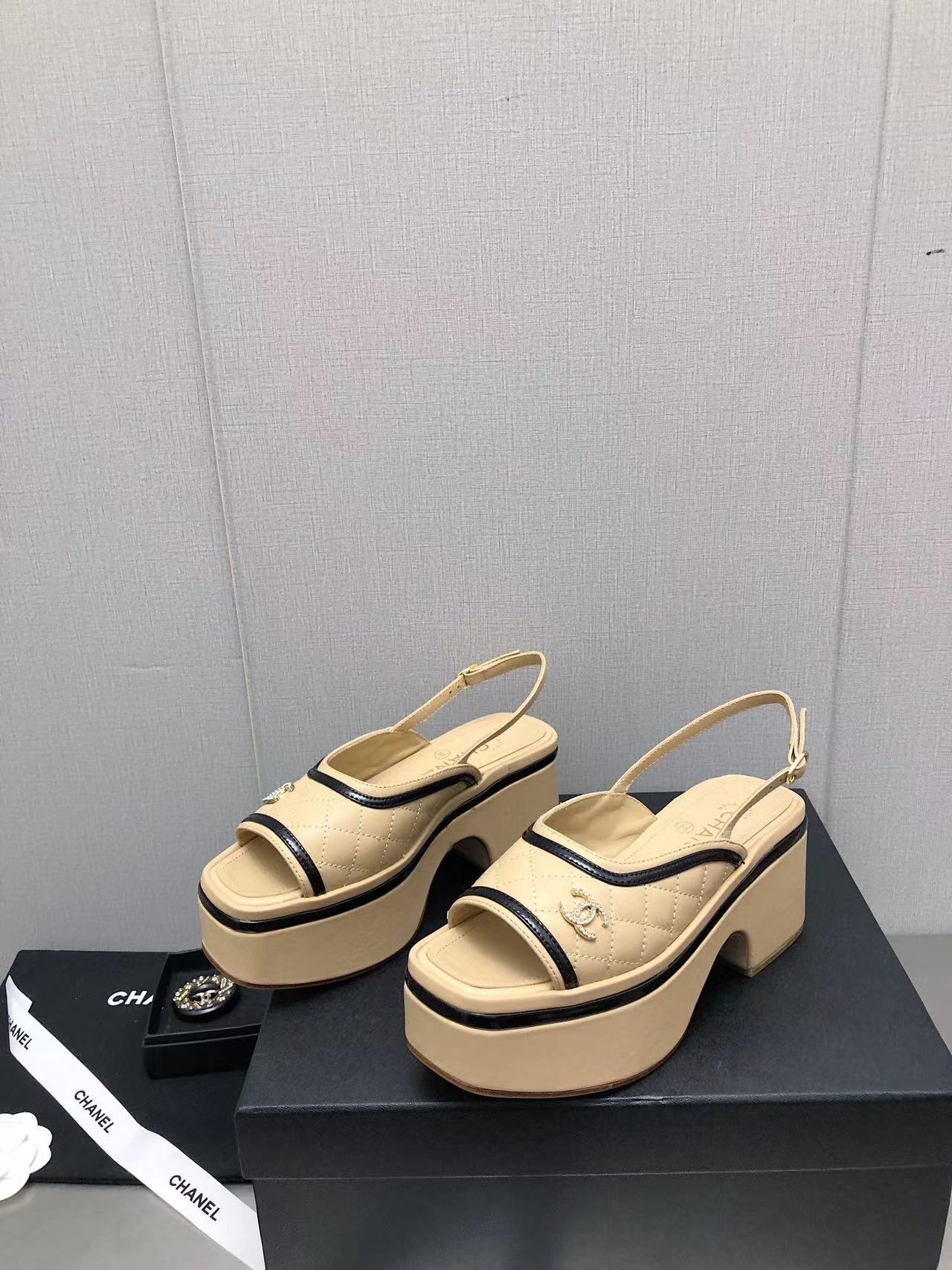 CHANE1 高品質シープスキンプラットフォームサンダル【50％割引+送料無料】