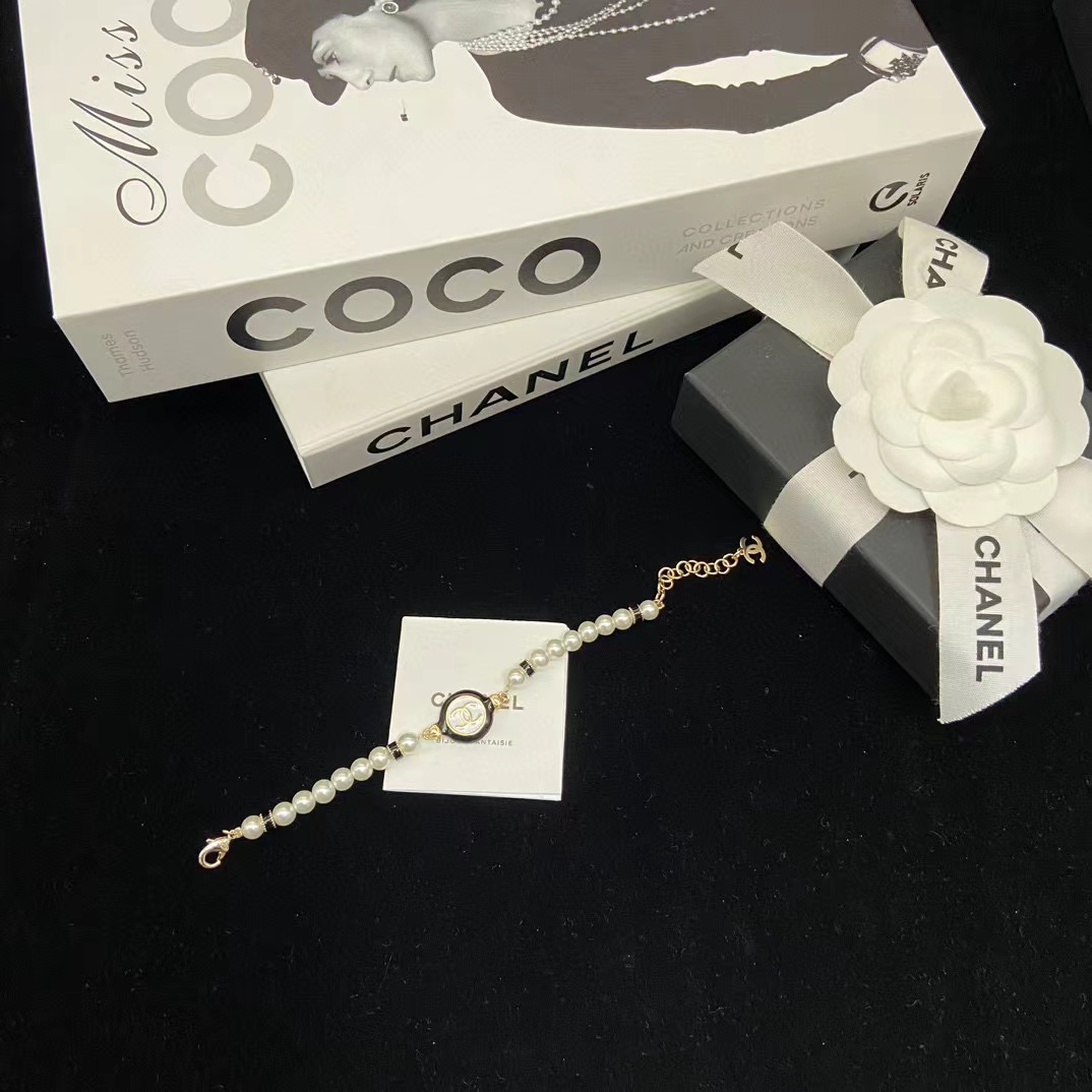 CHANE1 ラウンド エナメル パール ブレスレット【50％割引+送料無料】