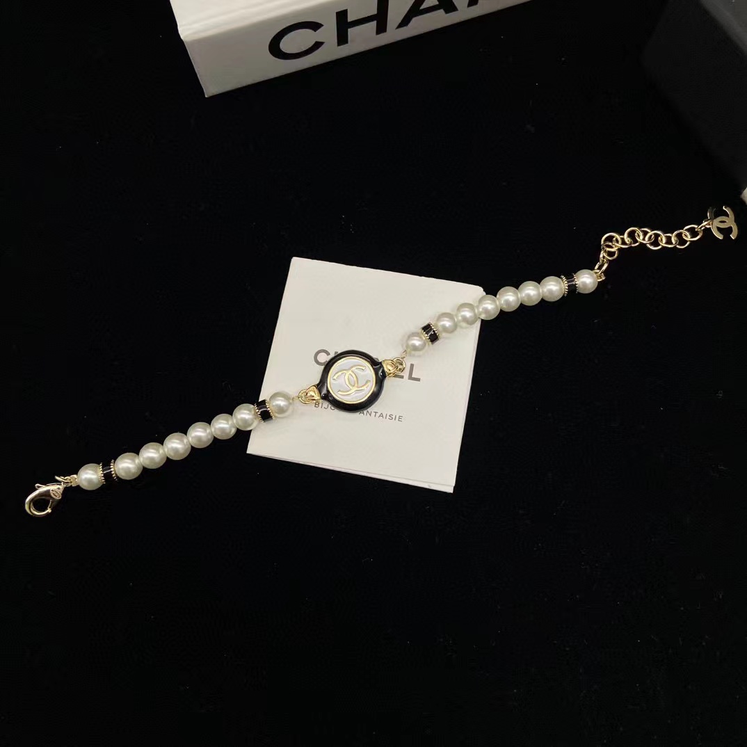 CHANE1 ラウンド エナメル パール ブレスレット【50％割引+送料無料】