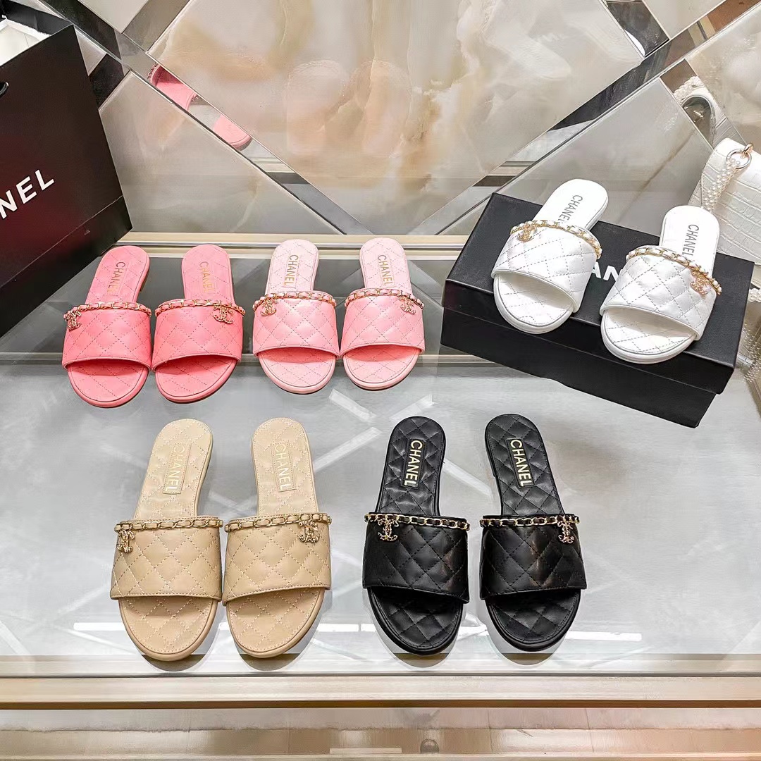 CHANE1 チェーンフラットスリッパ【50％割引+送料無料】