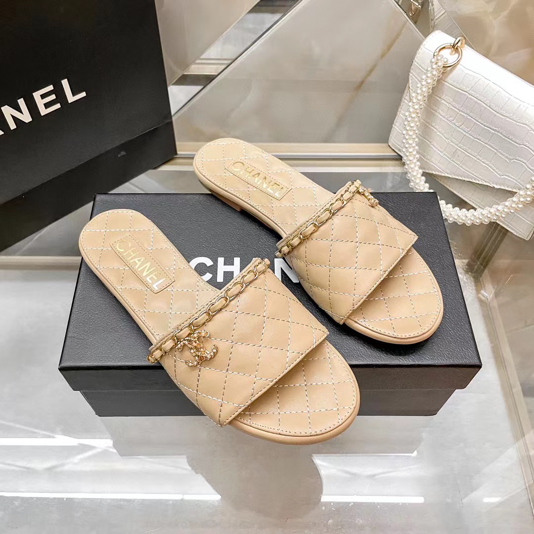 CHANE1 チェーンフラットスリッパ【50％割引+送料無料】