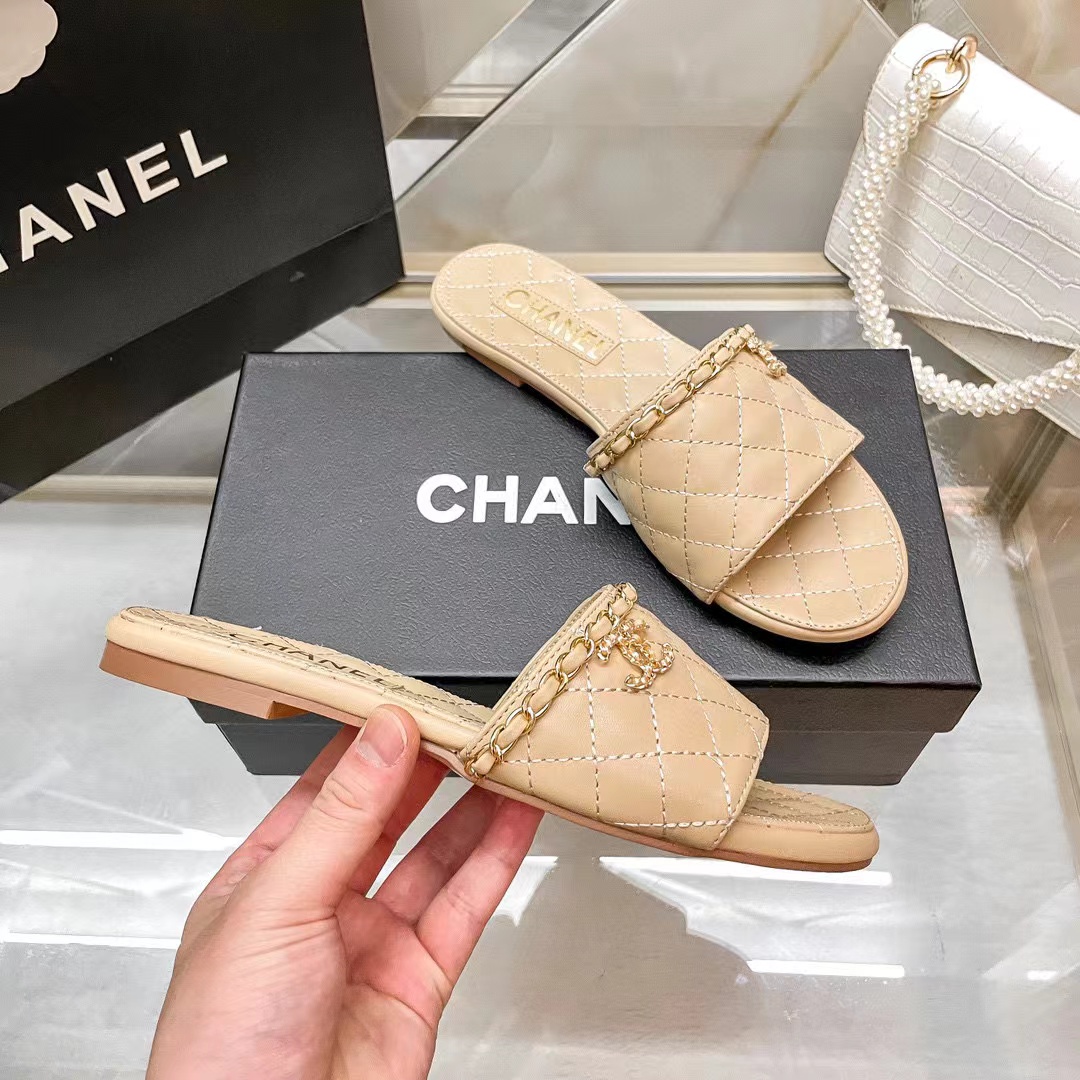 CHANE1 チェーンフラットスリッパ【50％割引+送料無料】