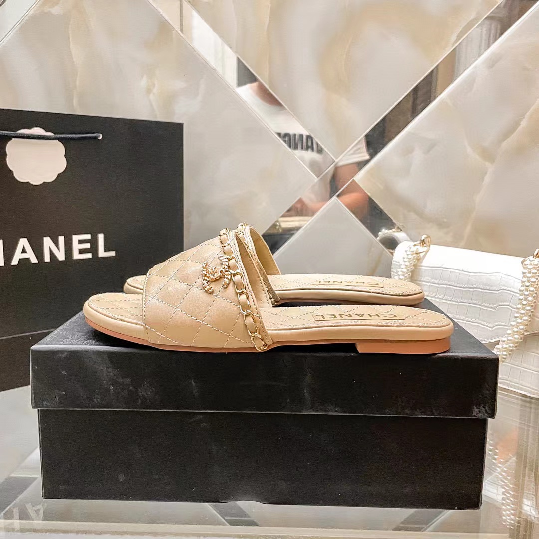 CHANE1 チェーンフラットスリッパ【50％割引+送料無料】