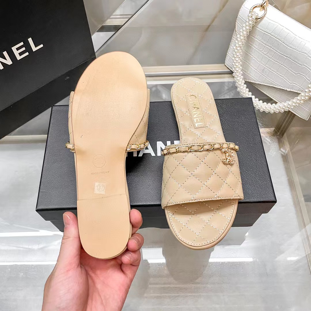 CHANE1 チェーンフラットスリッパ【50％割引+送料無料】