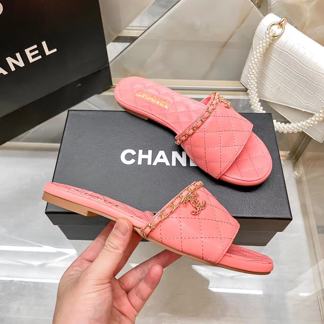 CHANE1 チェーンフラットスリッパ【50％割引+送料無料】